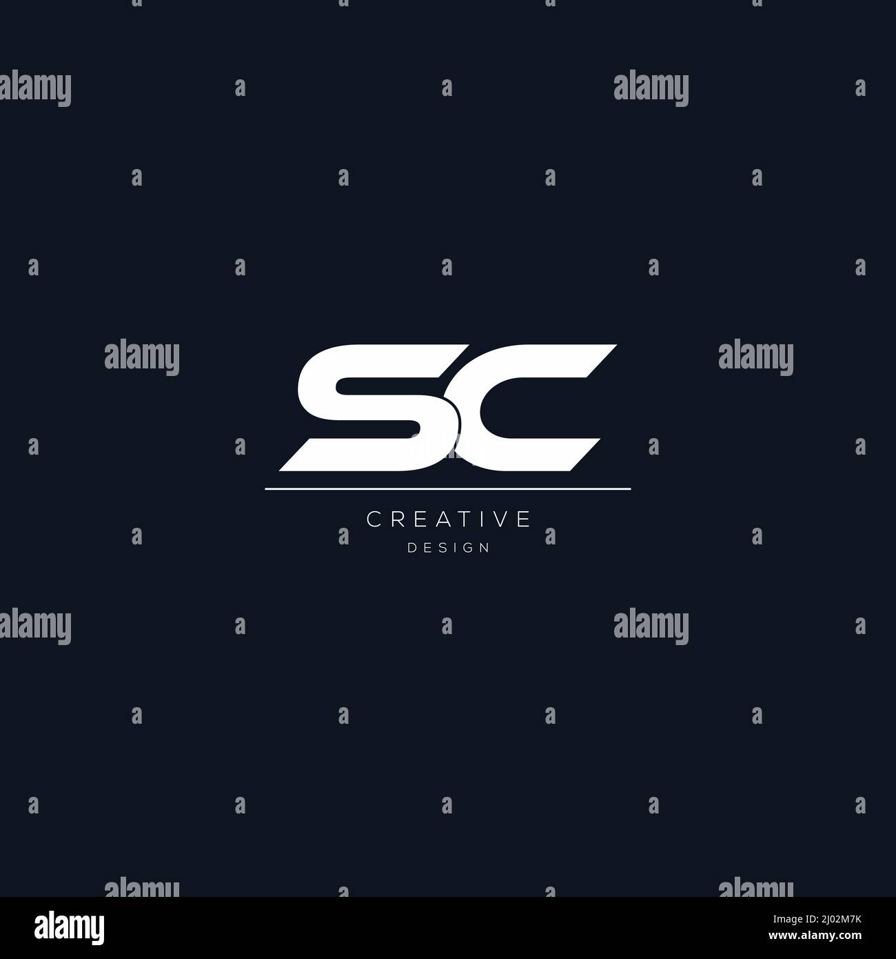 Letter SC logo icon design template elements Stock Vector