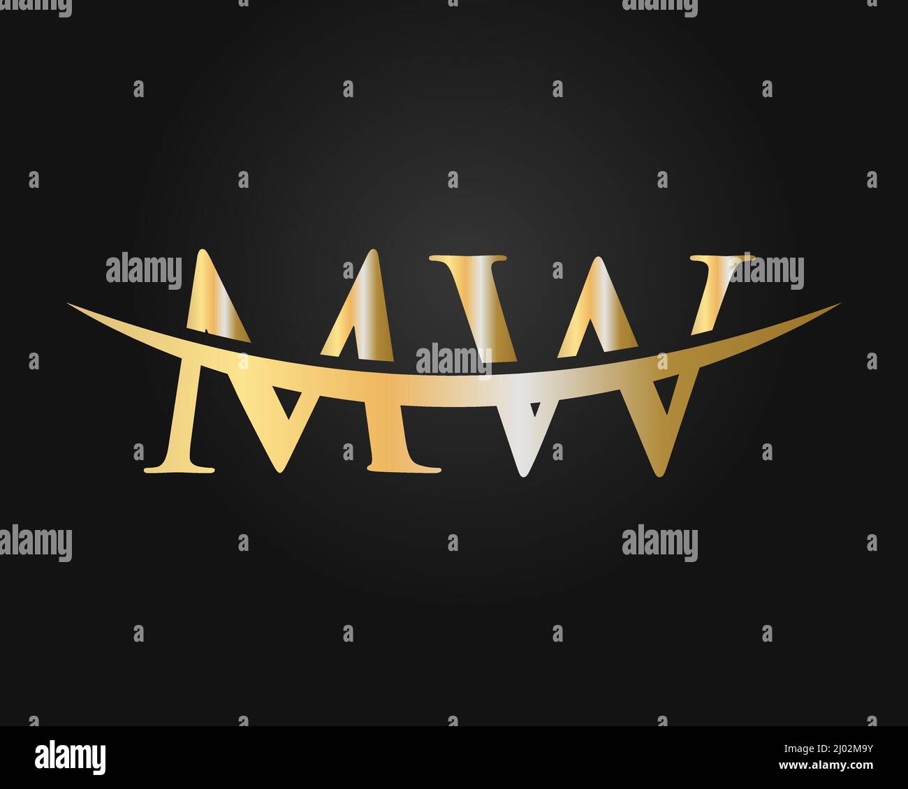 Initial Monogram Letter MW Logo Design Vector. MW Logo Design Template Stock Vector