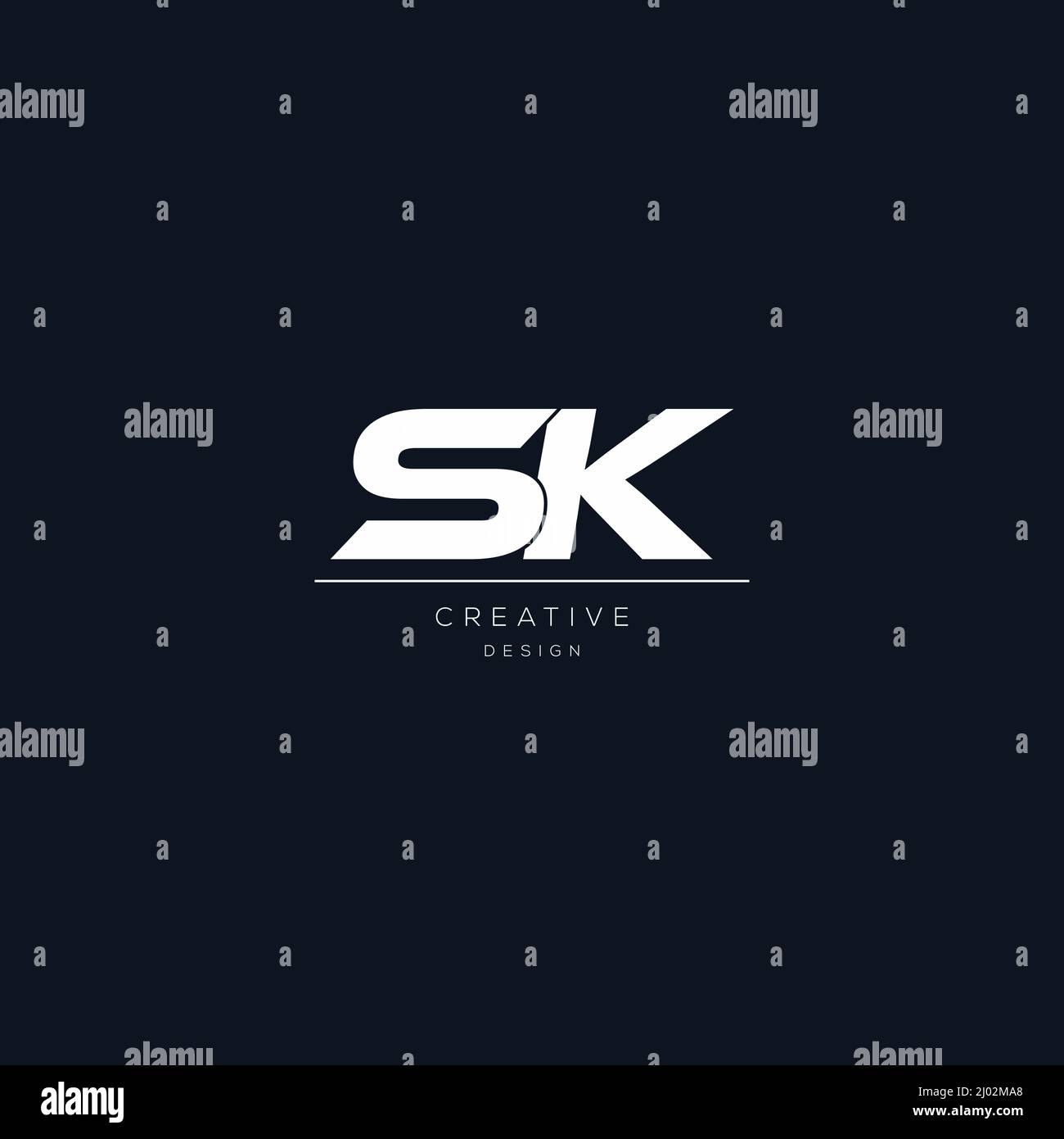 Letter SK logo icon design template elements Stock Vector