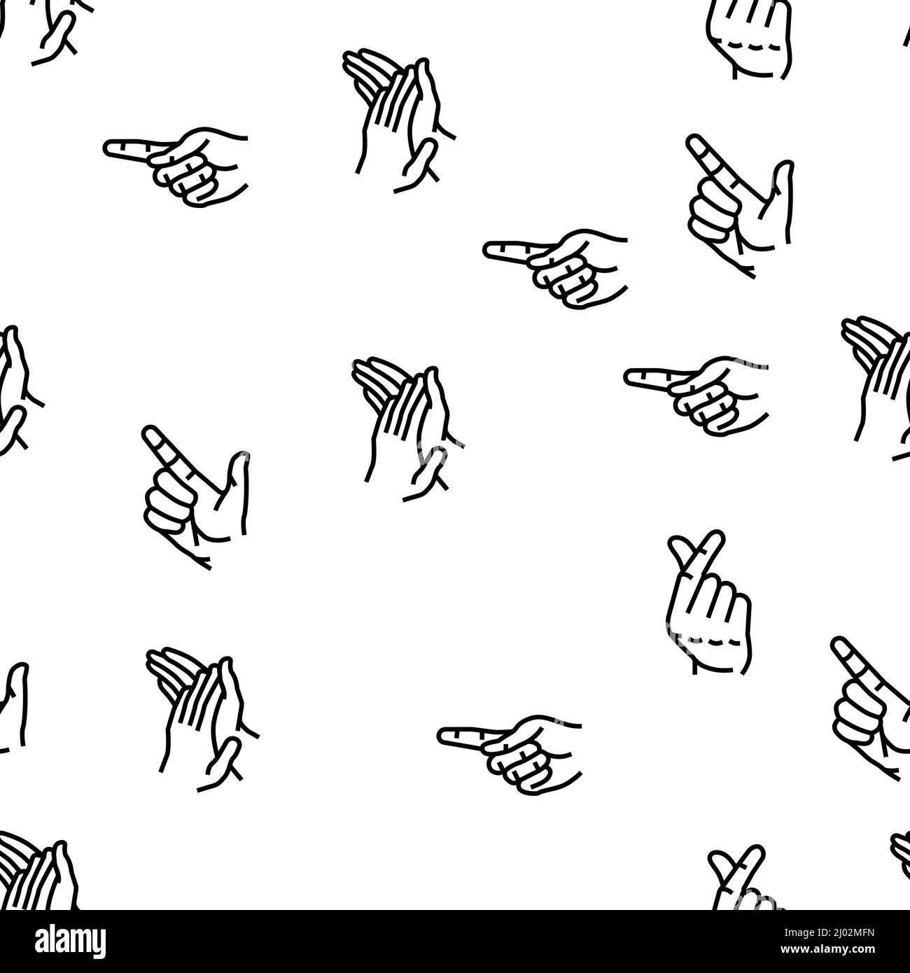 Hand Gesture And Gesticulate Vector Seamless Pattern Stock Vector Image ...