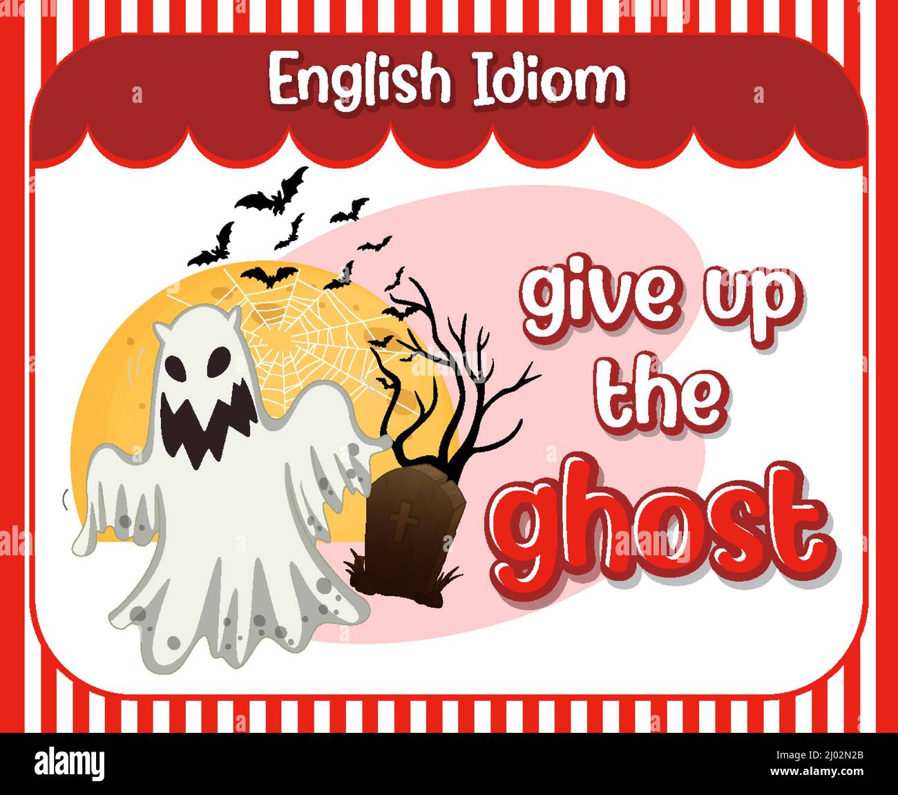 English idiom with picture description for give up the ghost
