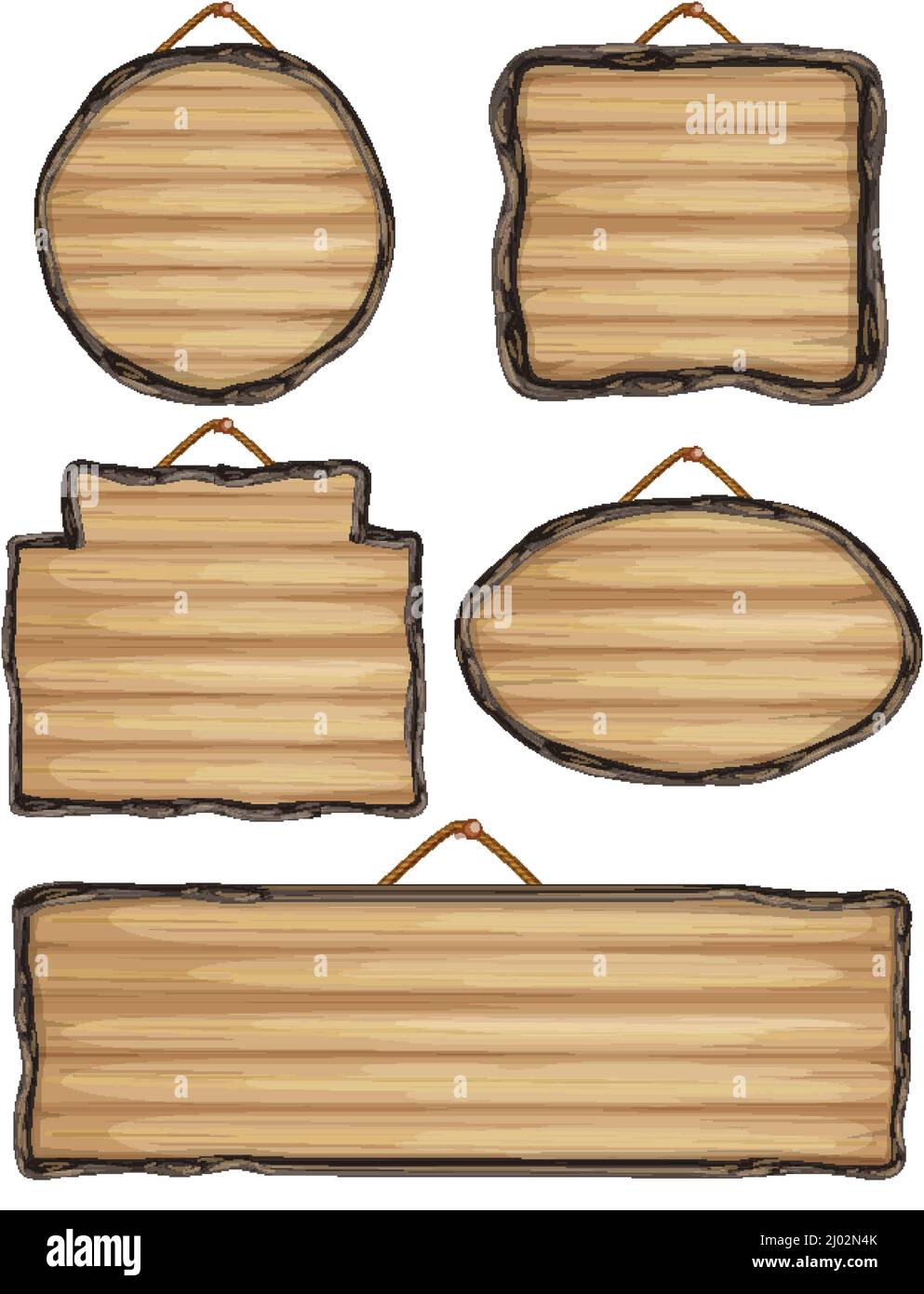 Set of wooden sign banner illustration Stock Vector Image & Art - Alamy