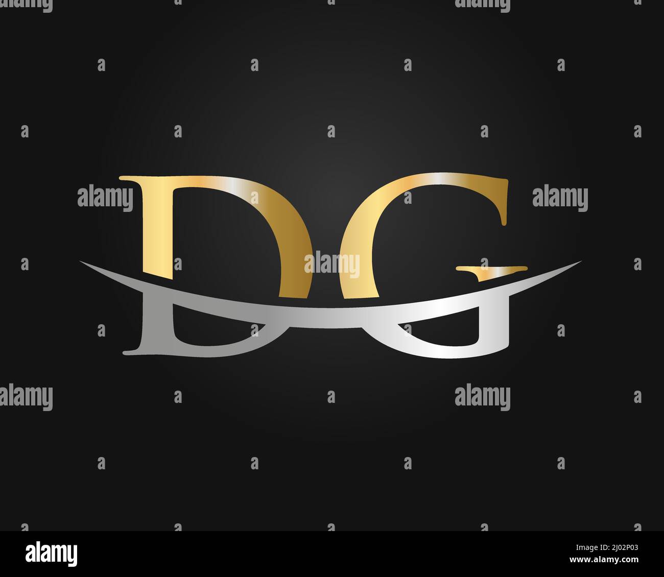 Initial Monogram Letter DG Logo Design Vector. DG Logo Design Template Stock Vector