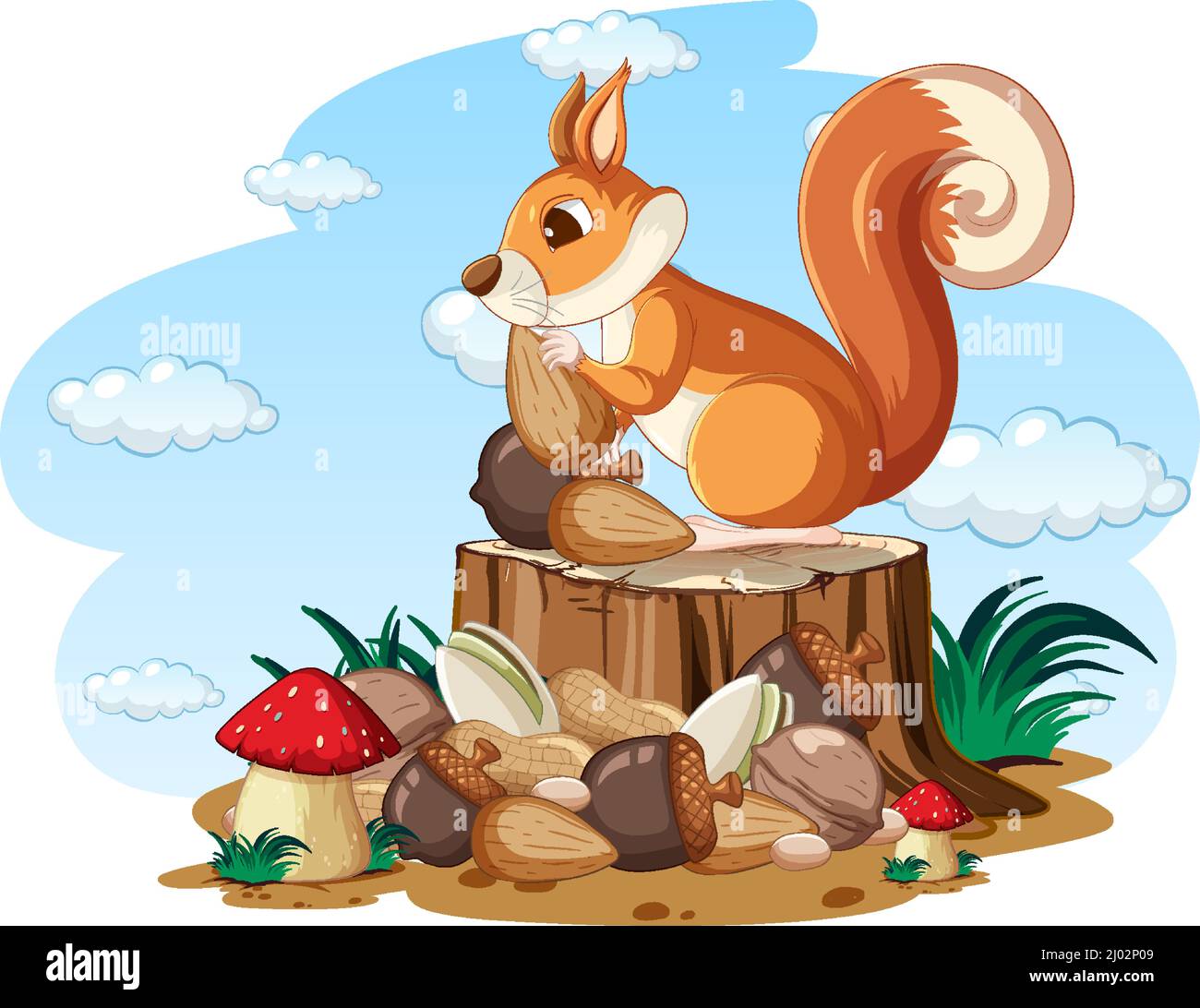 Squirrel With Nut Clipart