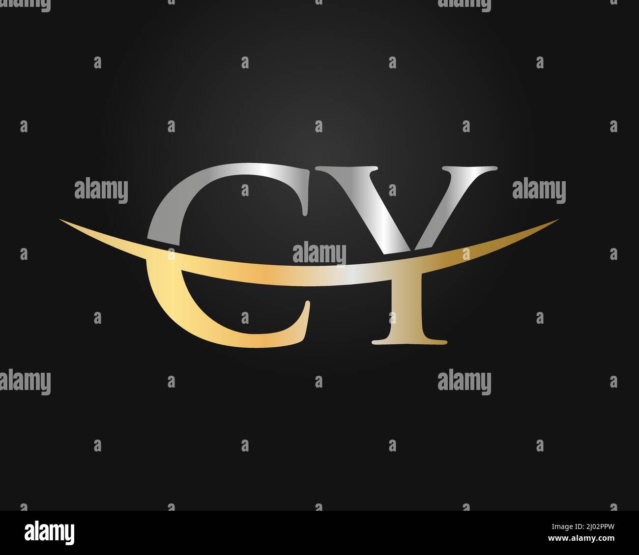 Initial Monogram Letter CY Logo Design Vector. CY Logo Design Template Stock Vector