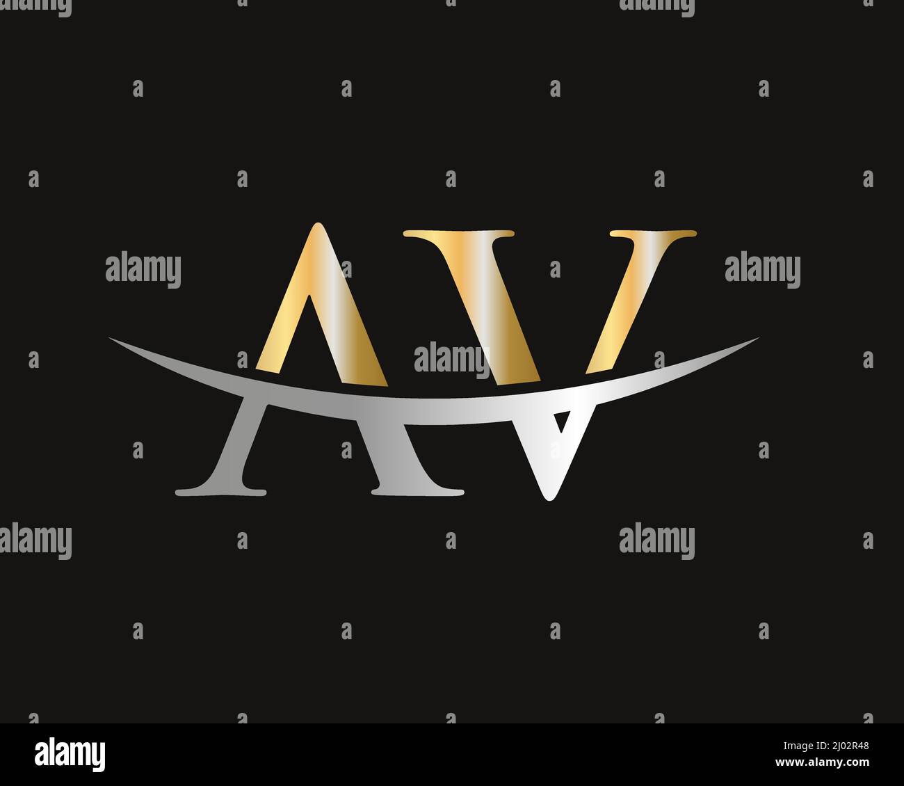 Initial Monogram Letter AV Logo Design Vector. AV Logo Design Template Stock Vector