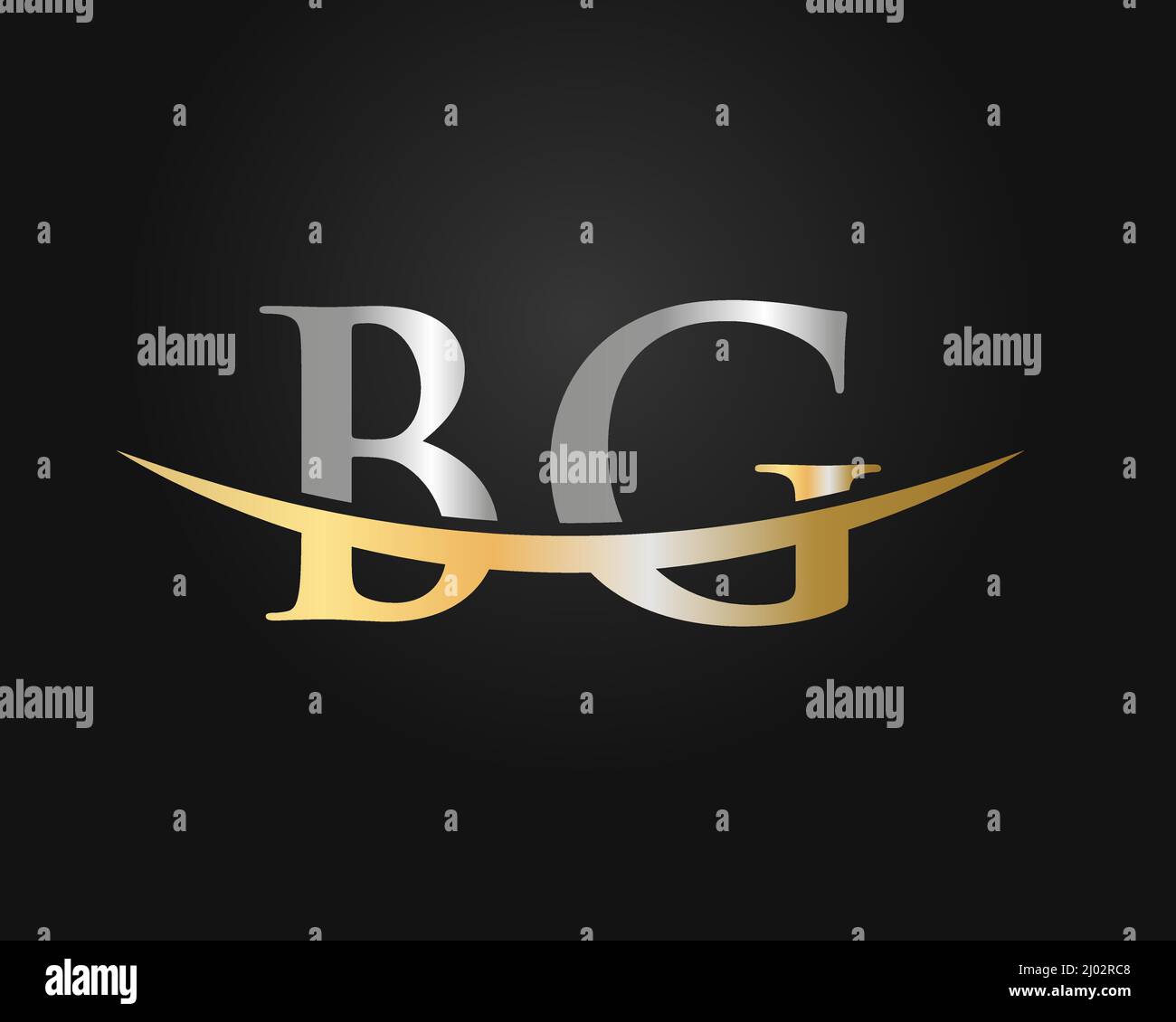 Initial Monogram Letter BG Logo Design Vector. BG Logo Design Template Stock Vector