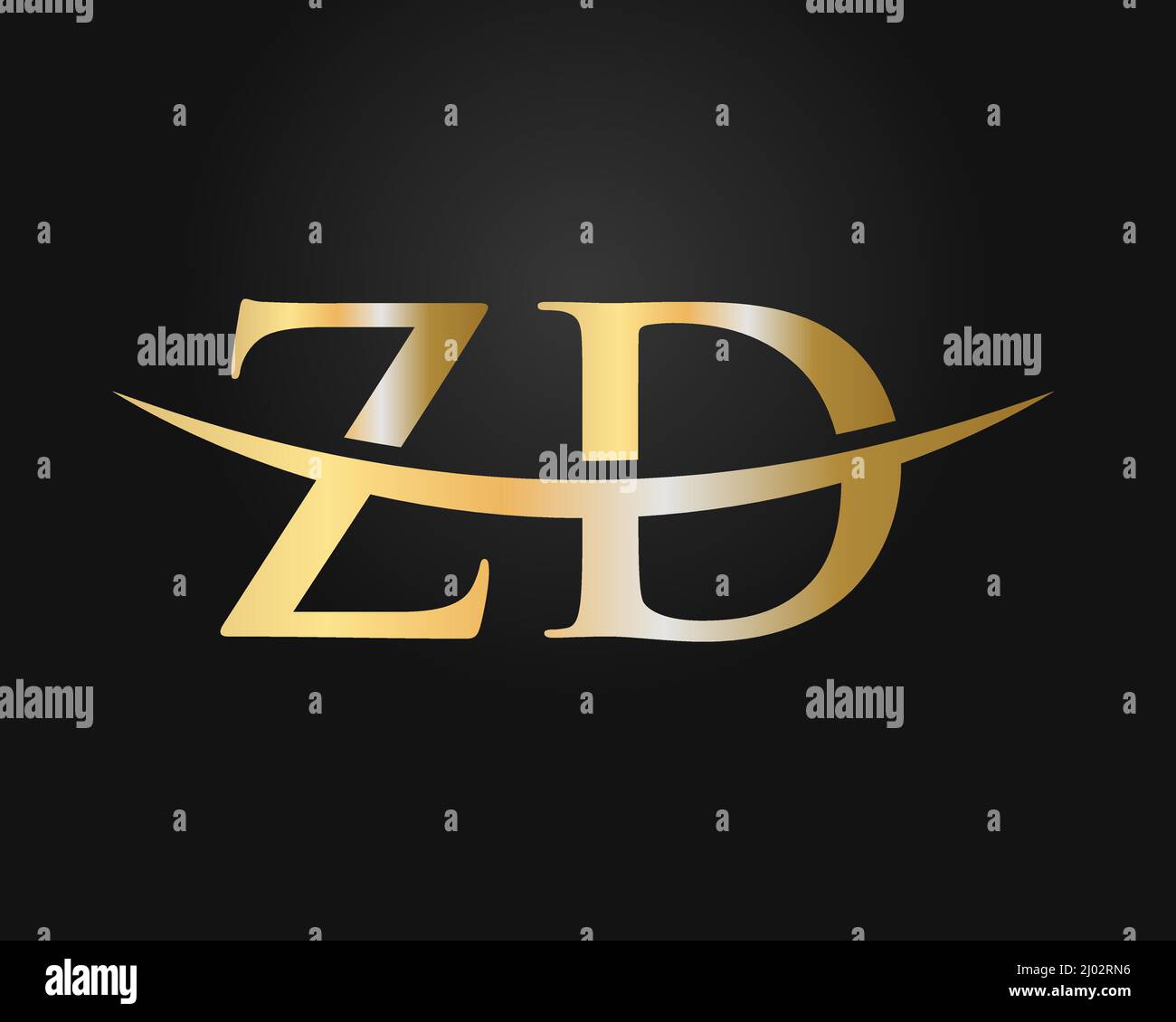 Initial Monogram Letter ZD Logo Design Vector. ZD Logo Design Template Stock Vector