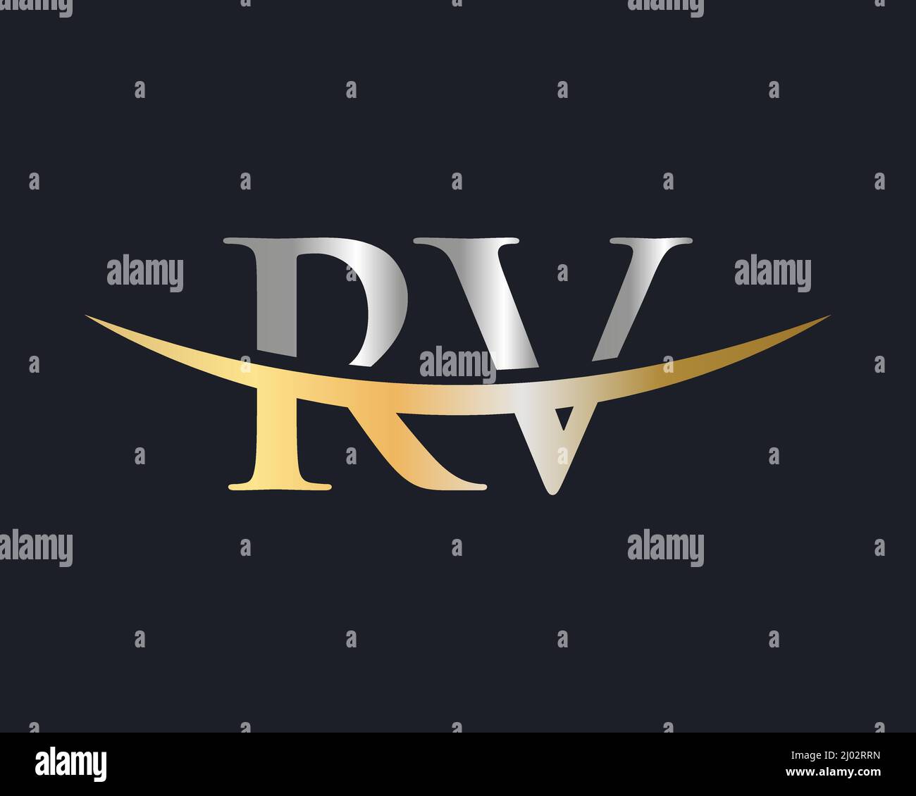 Initial Monogram Letter RV Logo Design Vector. RV Logo Design Template Stock Vector