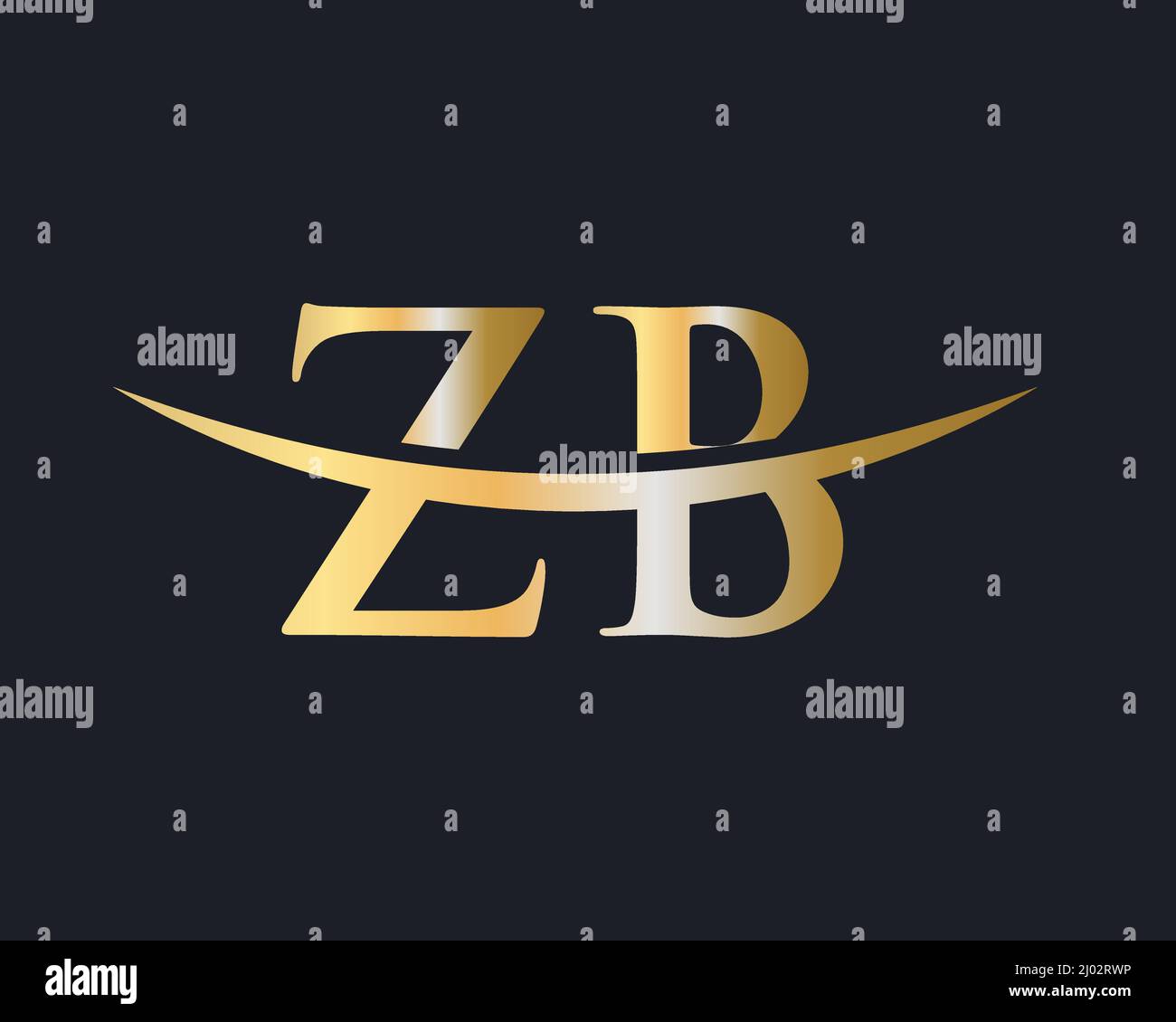 Initial Monogram Letter ZB Logo Design Vector. ZB Logo Design Template Stock Vector