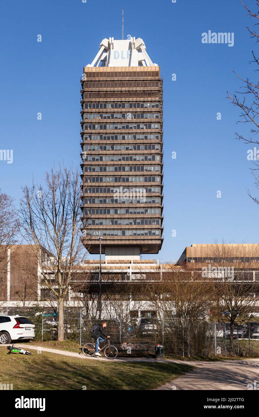 high-rise building of the Deutschlandfunk (German public broadcasting radio station) in the district Raderberg, Cologne, Germany. Hochhaus des Deutsch Stock Photo
