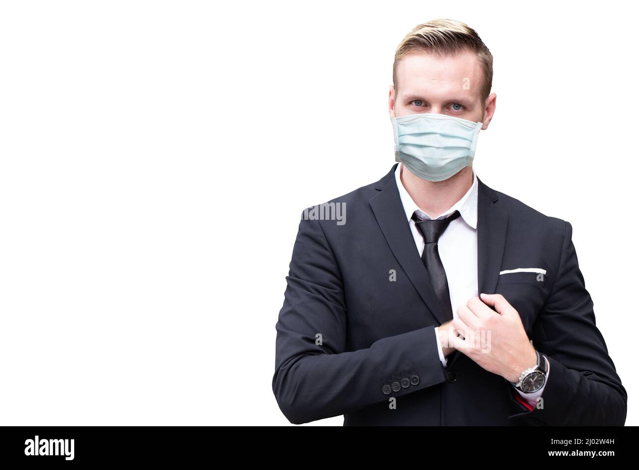 Office worker wearing flu mask Cut Out Stock Images & Pictures - Alamy