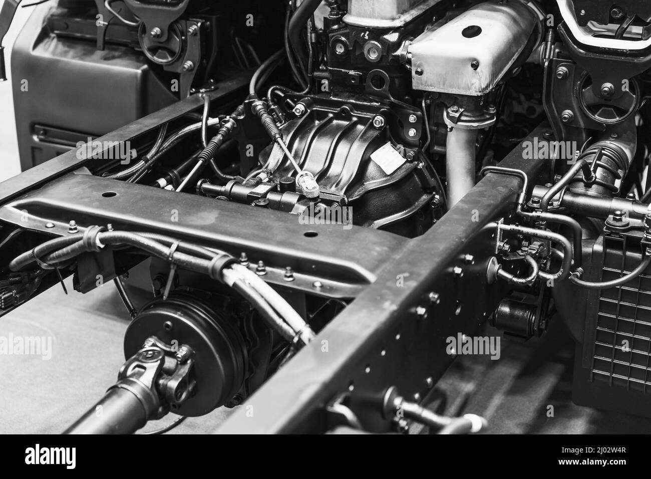 Car underbody shaft Black and White Stock Photos & Images Alamy