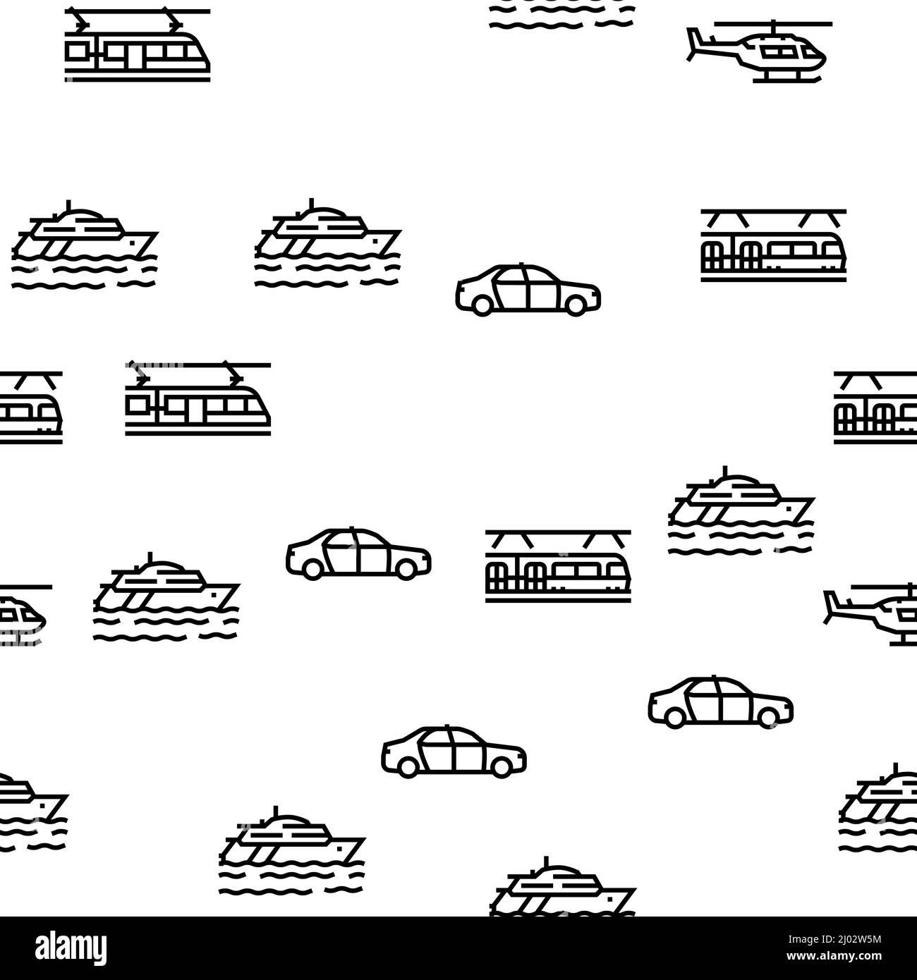 Transport For Riding And Flying Vector Seamless Pattern Stock Vector ...