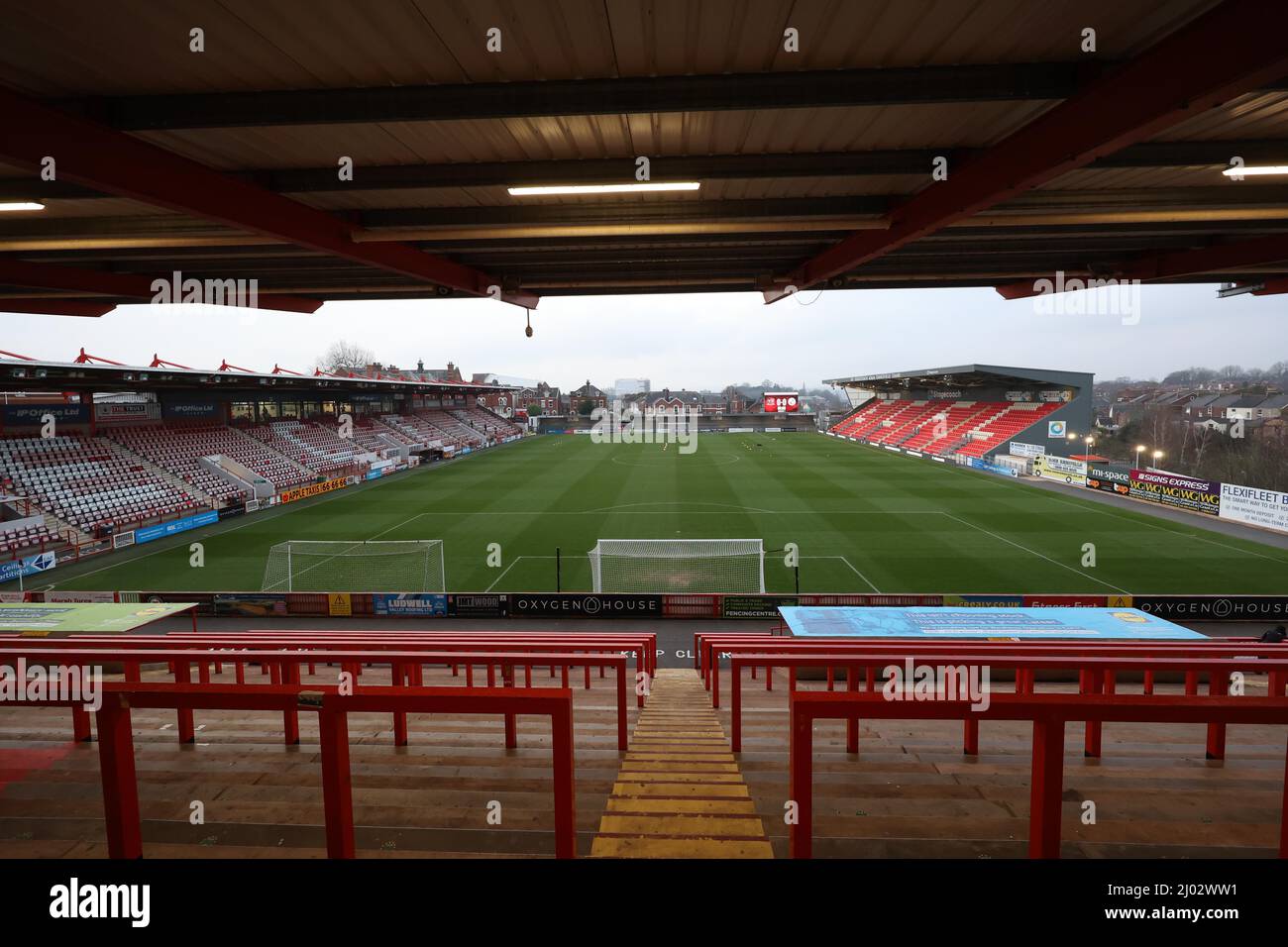 General view of St James Park home of  Exeter City before their match against Crawley Town.15th March 2022 Stock Photo