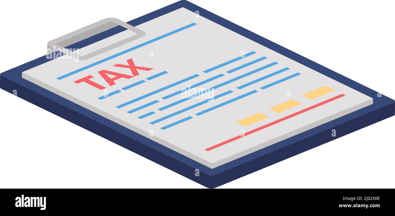tax clipboard isometric style icon Stock Vector