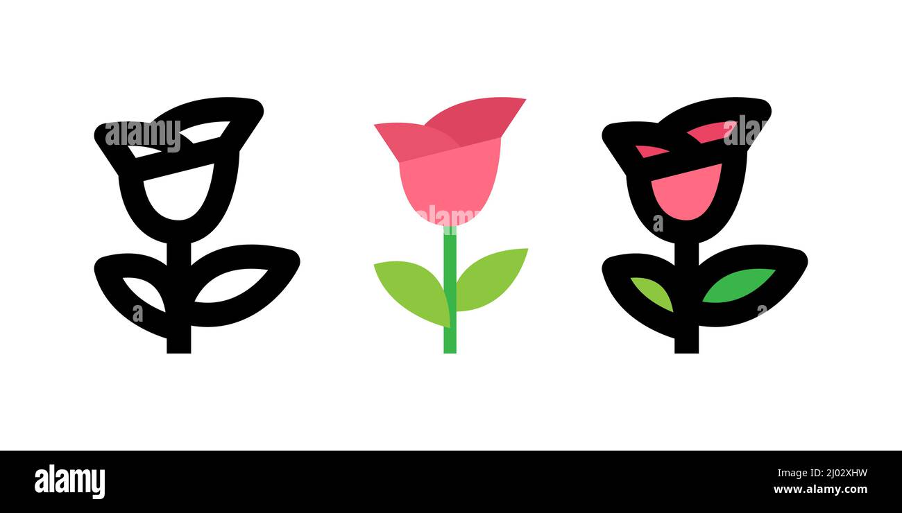 rose icon set for decoration, website, web, presentation, printing ...