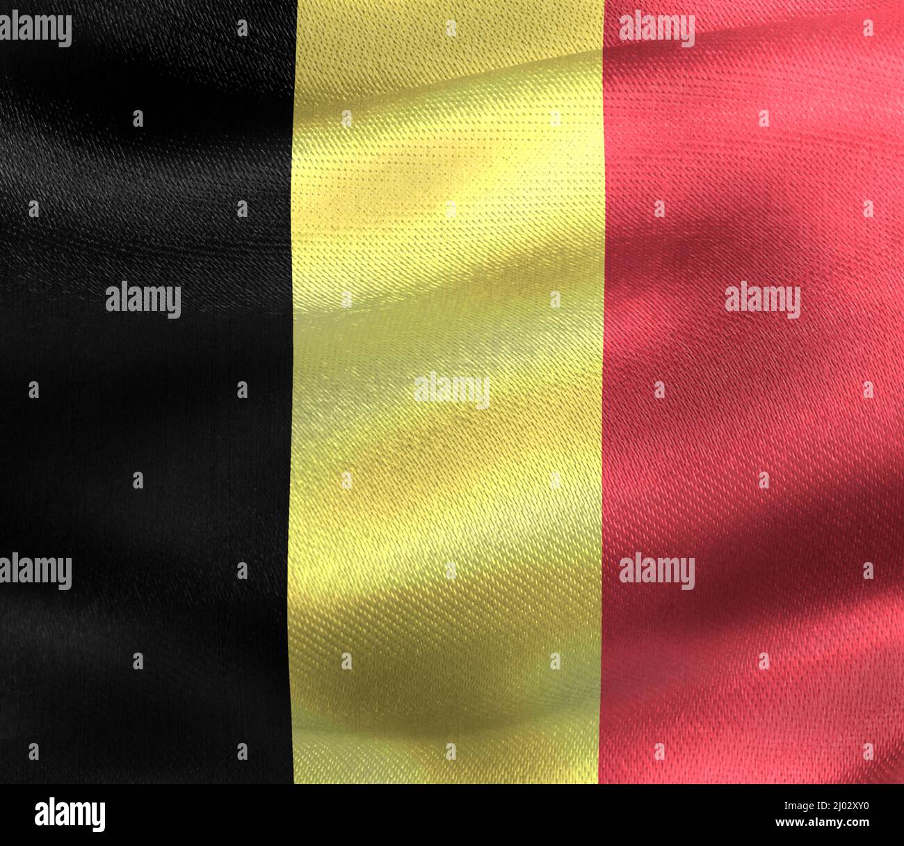 3D illustration of realistic waving fabric flag of Belgium Stock Photo ...