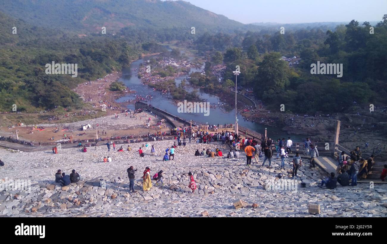 01 Jnuary 2020, Anandapur, Keonjhar district.Odisha, India - Hadgarh Dam, Hadagarh Reservoir. Stock Photo