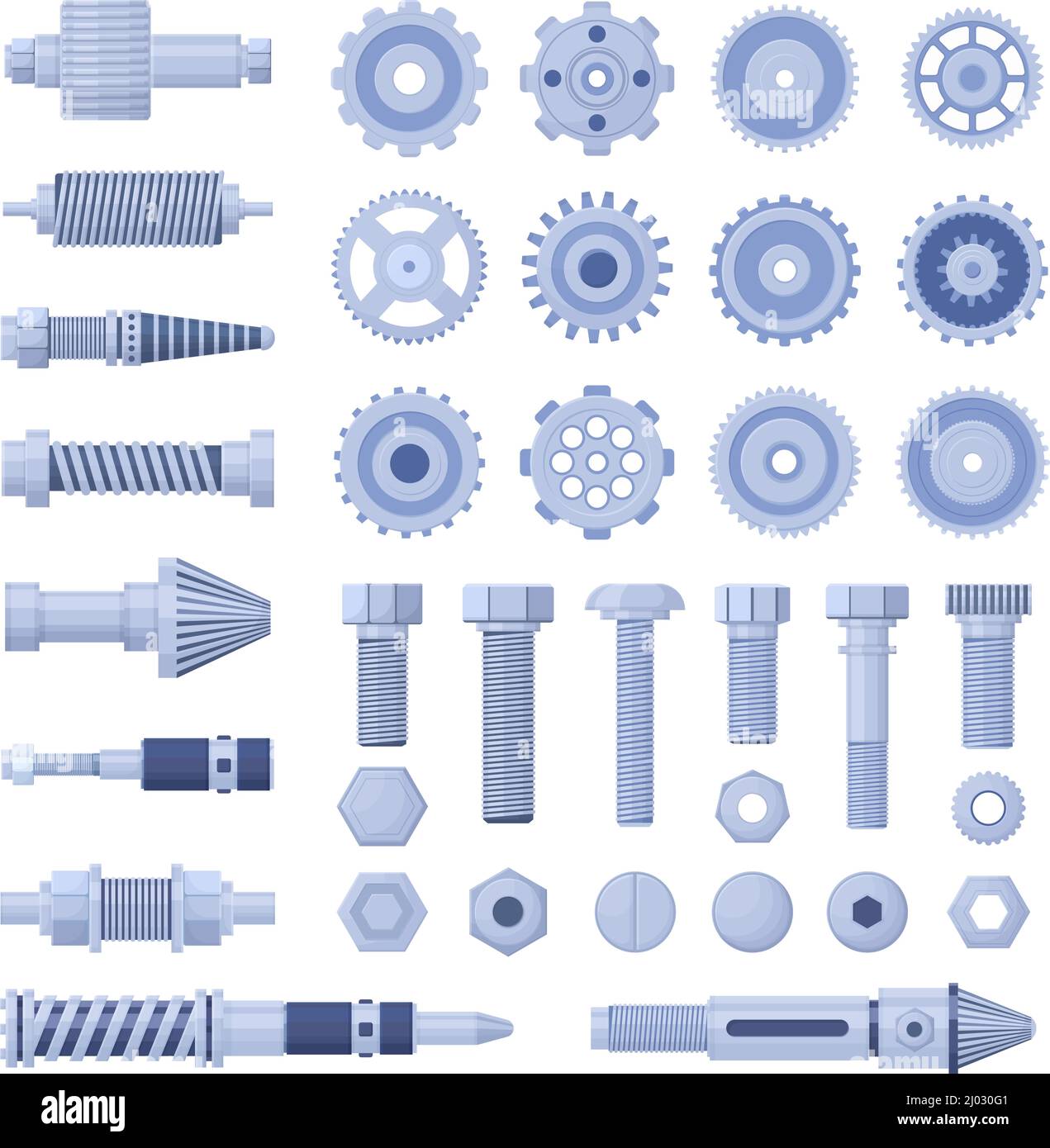 Mechanical engine industrial pulley, screw, bolt cog and cogwheel