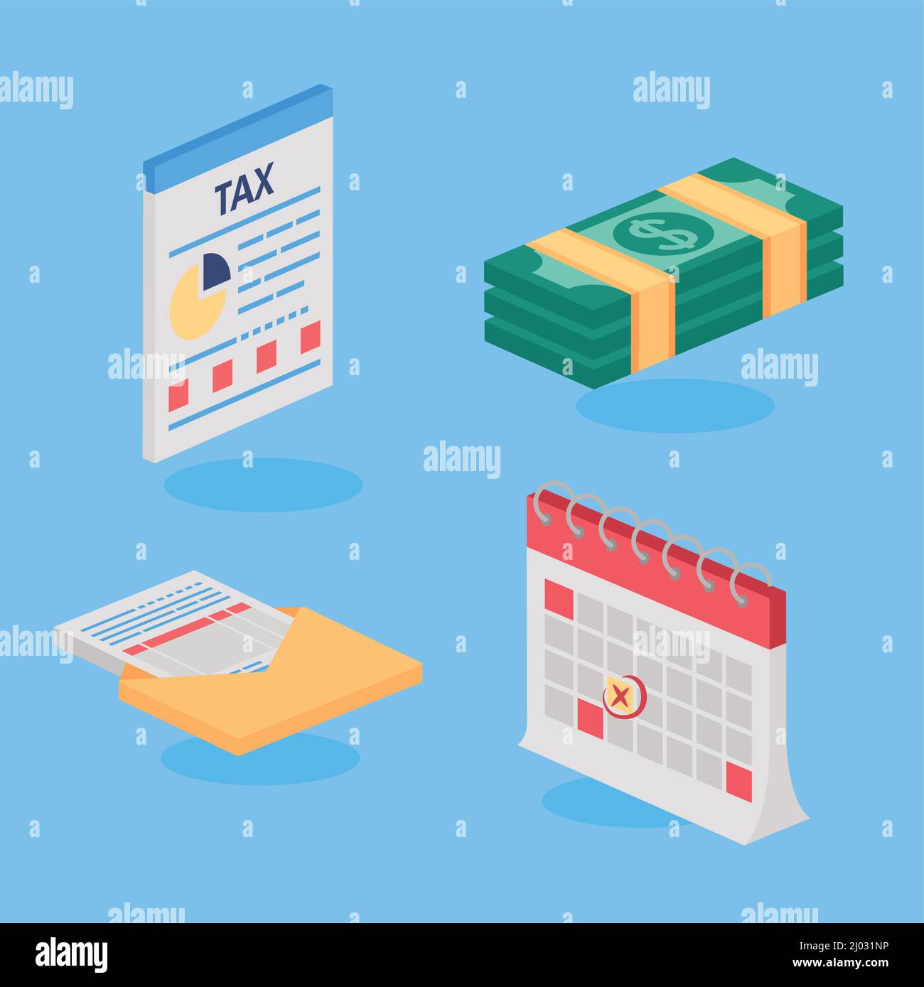 Tax icons isometric hi-res stock photography and images - Alamy