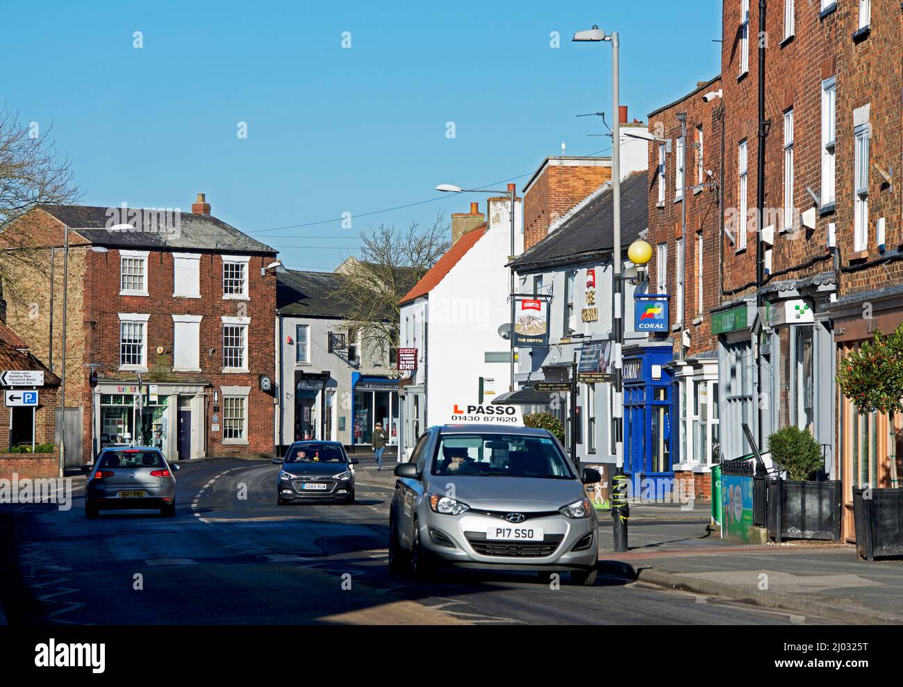A learner driver in Market Weighton, East Yorkshire, England UK Stock Photo