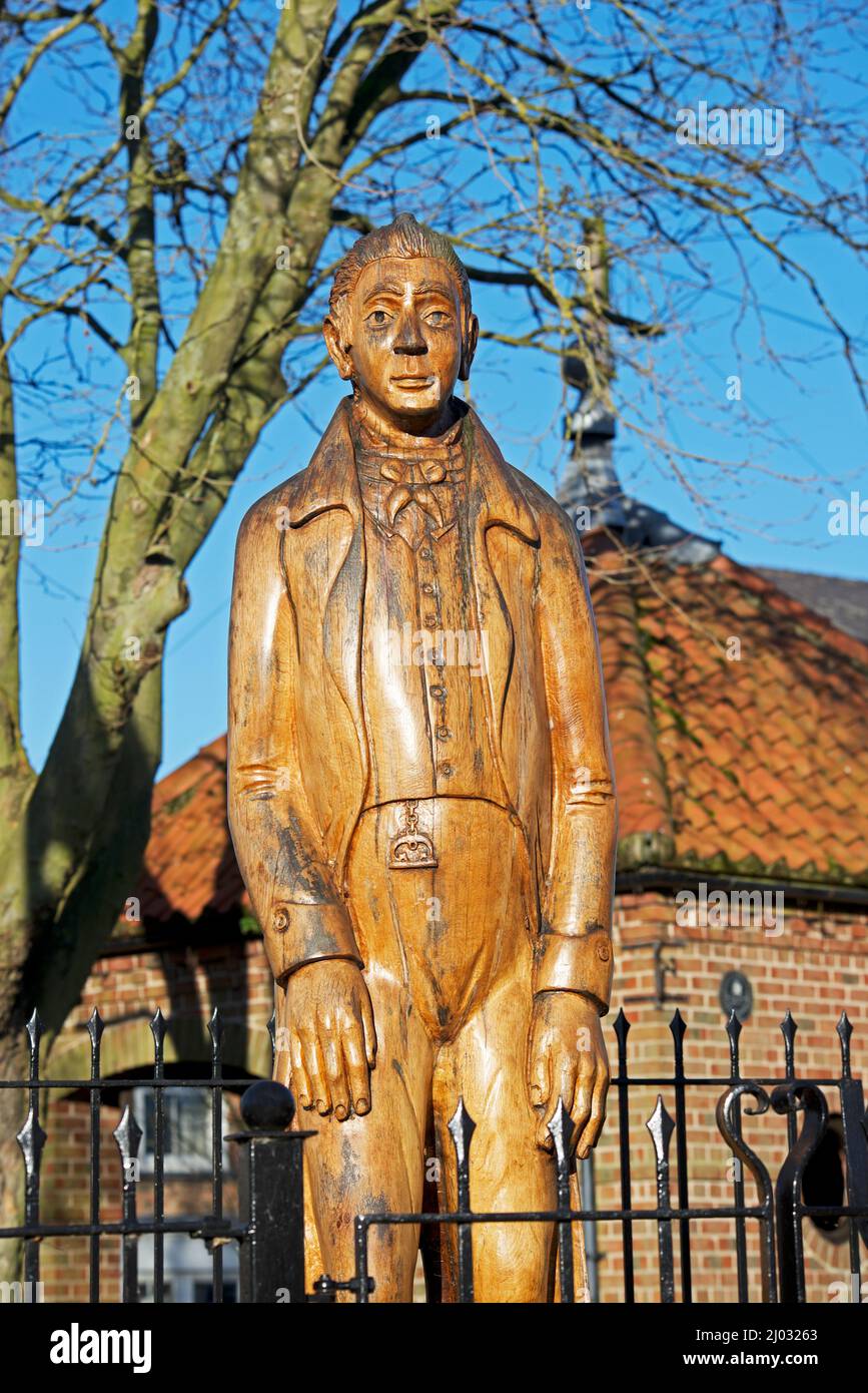 Statue of the Yorkshire Giant, William Bradley, in Market Weighton