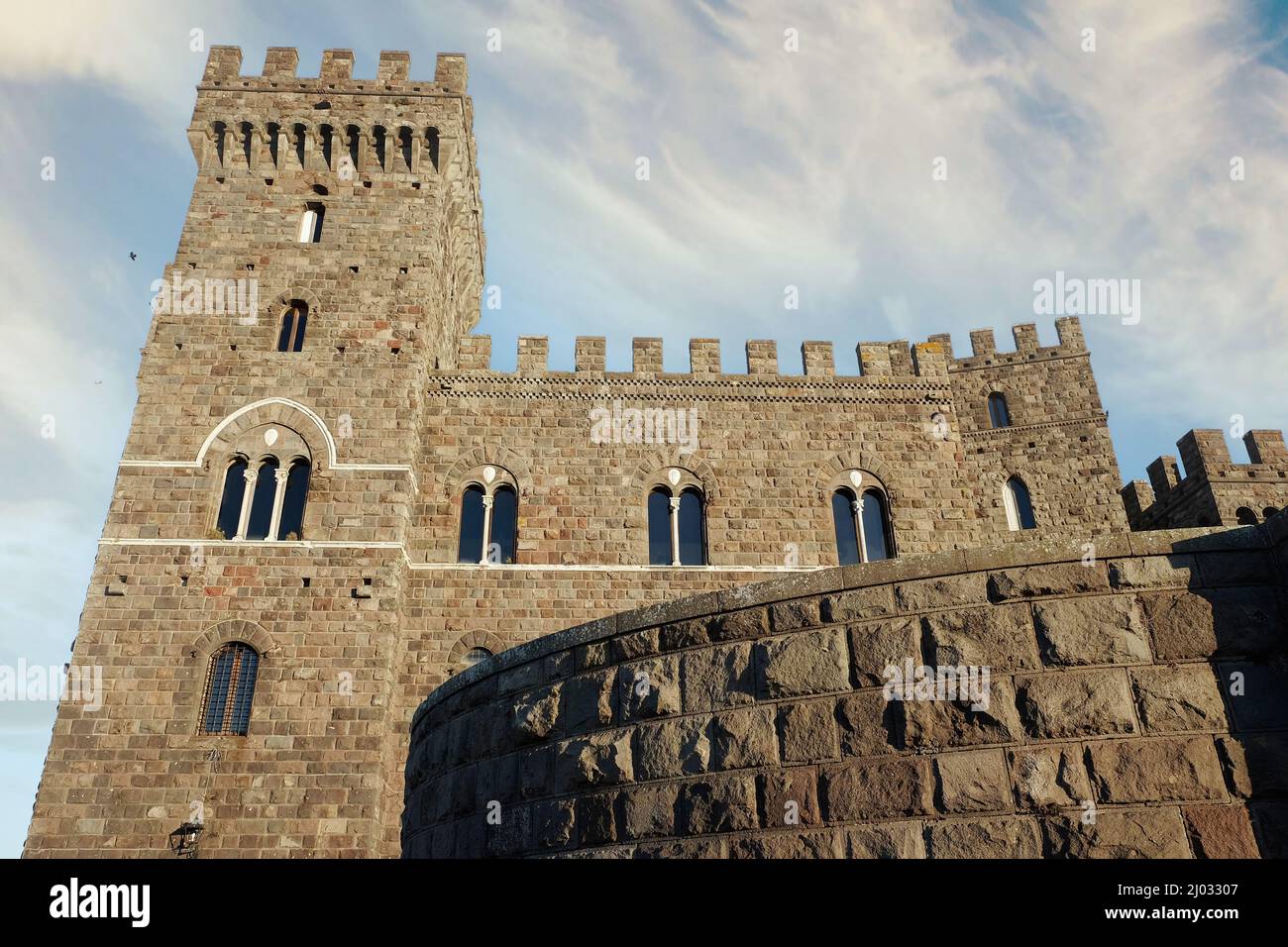 Bottom view of Castle of Torre Alfina. Lazio. Italy. Stock Photo