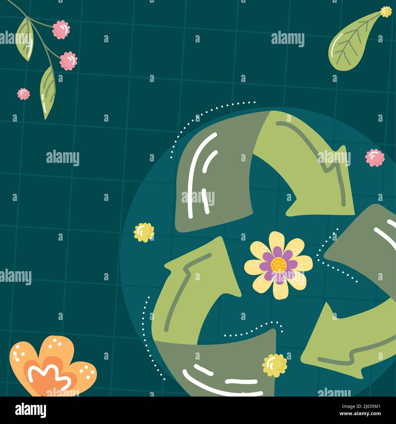 recycle arrows and flowers ecology icons Stock Vector Image & Art - Alamy