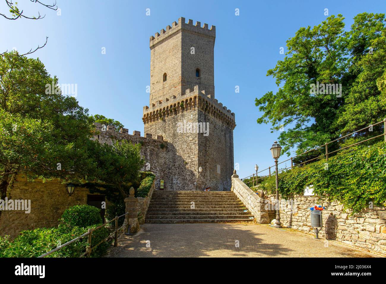 Norman Castle, Erice, Trapani, Sicily, Italy, Europe Stock Photo