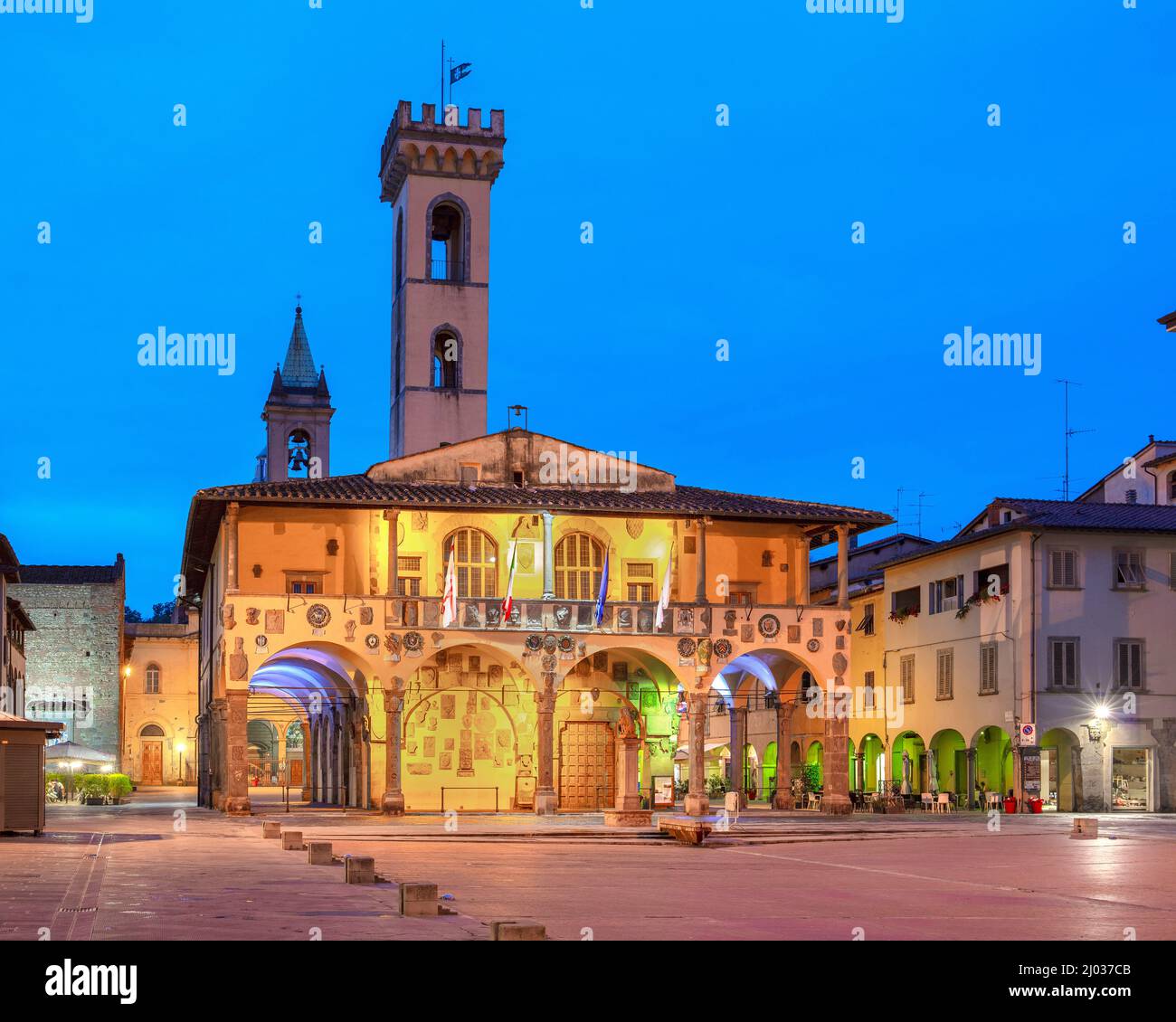 Palazzo d'Arnolfo, Piazza Cavour, San Giovanni Valdarno, Tuscany, Italy, Europe Stock Photo