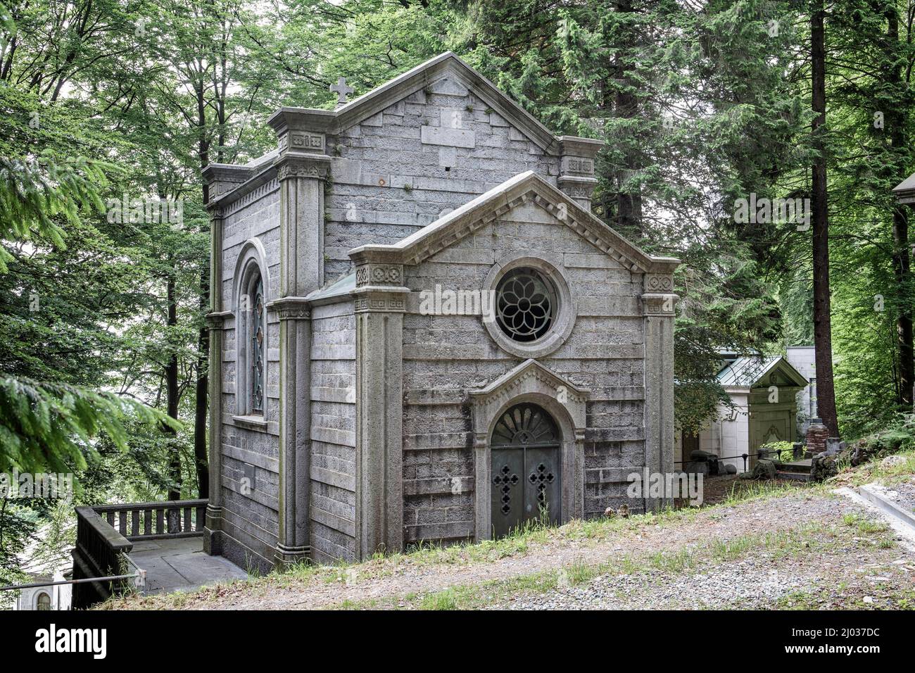 The Monumental Cemetery, Sanctuary of Oropa, Biella, Piedmont, Italy, Europe Stock Photo
