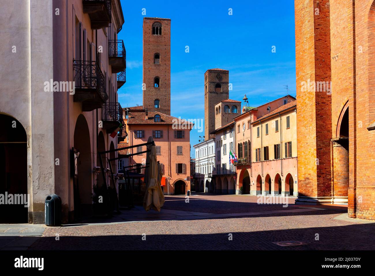 Piazza Risorgimento, Alba, Piedmont, Italy, Europe Stock Photo