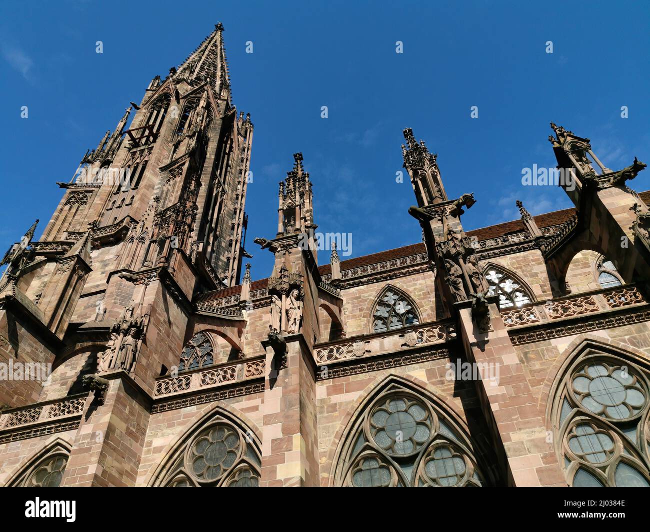 Freiburger Münster, Münster Unserer Lieben Frau, römisch-katholische Stadtpfarrkirche von Freiburg im Breisgau, Baden-Württemberg, Deutschland  /  Fre Stock Photo