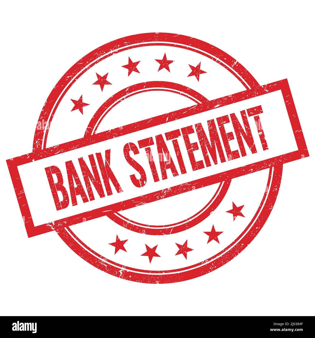 BANK STATEMENT text written on red round vintage rubber stamp Stock