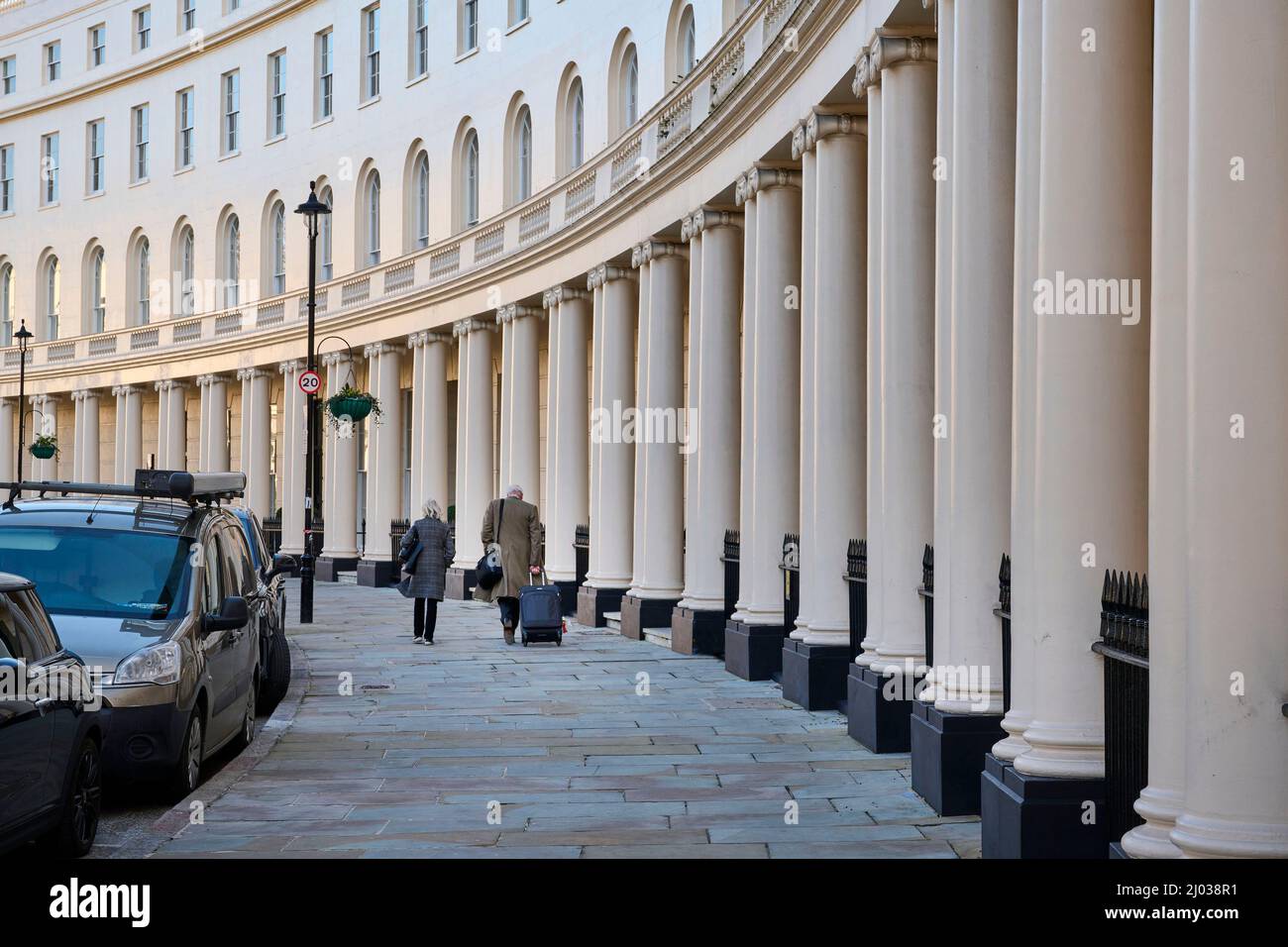 Regents Crescent, Central London, Uk, Regency architecture designed by John Nash Stock Photo