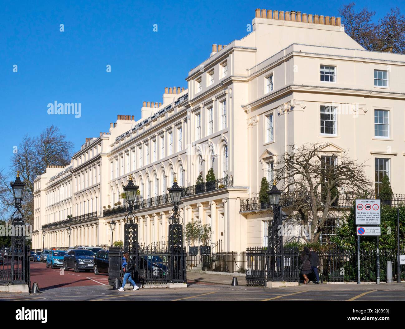 Regents Crescent, Central London, Uk, Regency architecture designed by John Nash Stock Photo