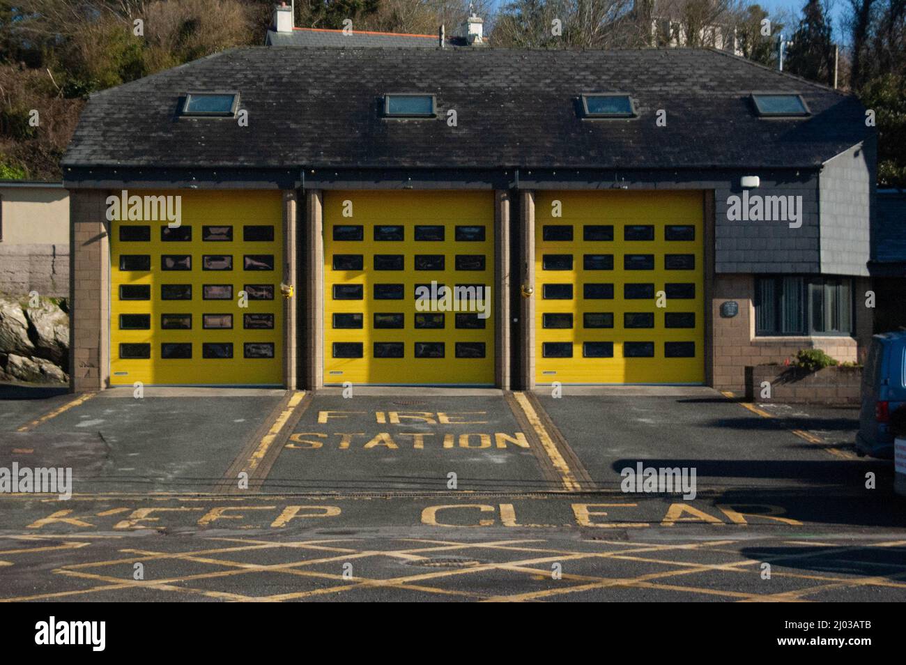 Bantry, West Cork, Ireland, Wednesday 16 Mar, 2022; County Cork's fire crews are struggling to gain full-time jobs. The crews, who, unlike full-time fire crews respond to emergency calls when their pager goes off. Some employers are sceptical of leaving staff go to respond to these calls as it may lead to shortages in their businesses. Cork County Cllr Joe Carroll raised the issue after speaking to a West Cork firefighter. Part time firefighters are also  finding it hard to get car insurance as they have to drive Their own cars to the station when responding to a call Credit ED/Alamy Live News Stock Photo