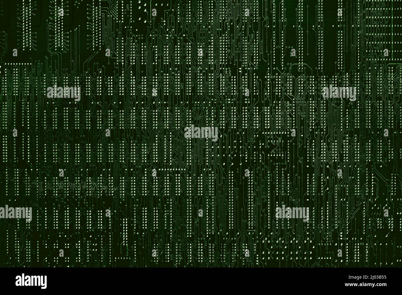 Printed Circuit Board (PCB) back side with lead solder texture pattern for Digital Technology Background. Stock Photo