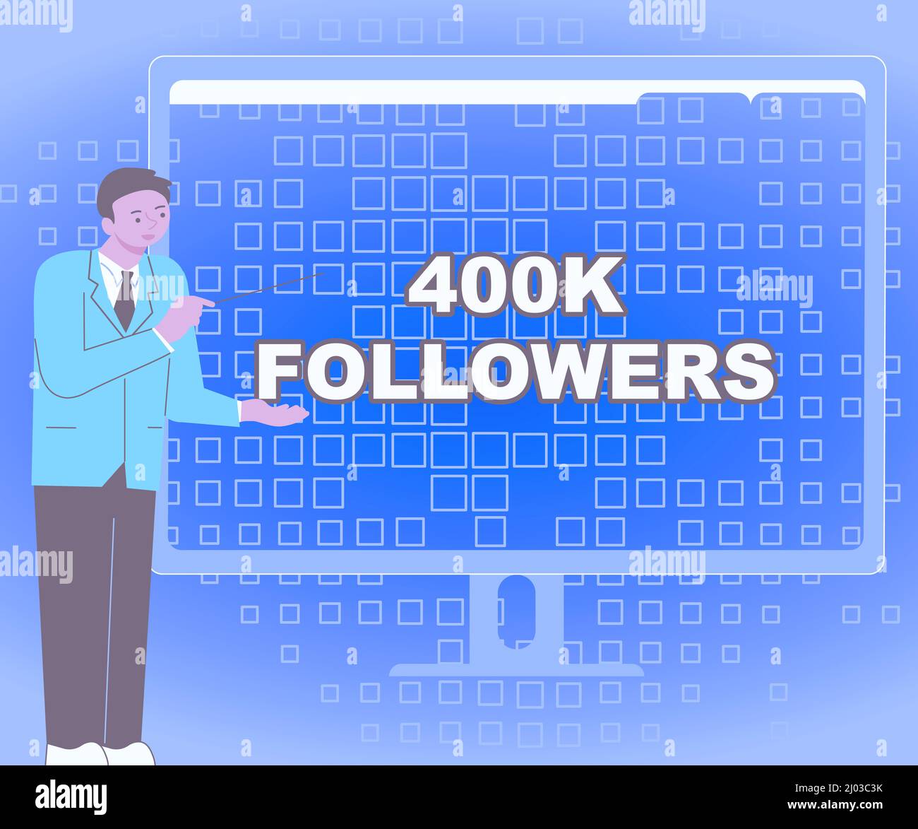 Inspiration showing sign 400K Followers. Business approach number of ...
