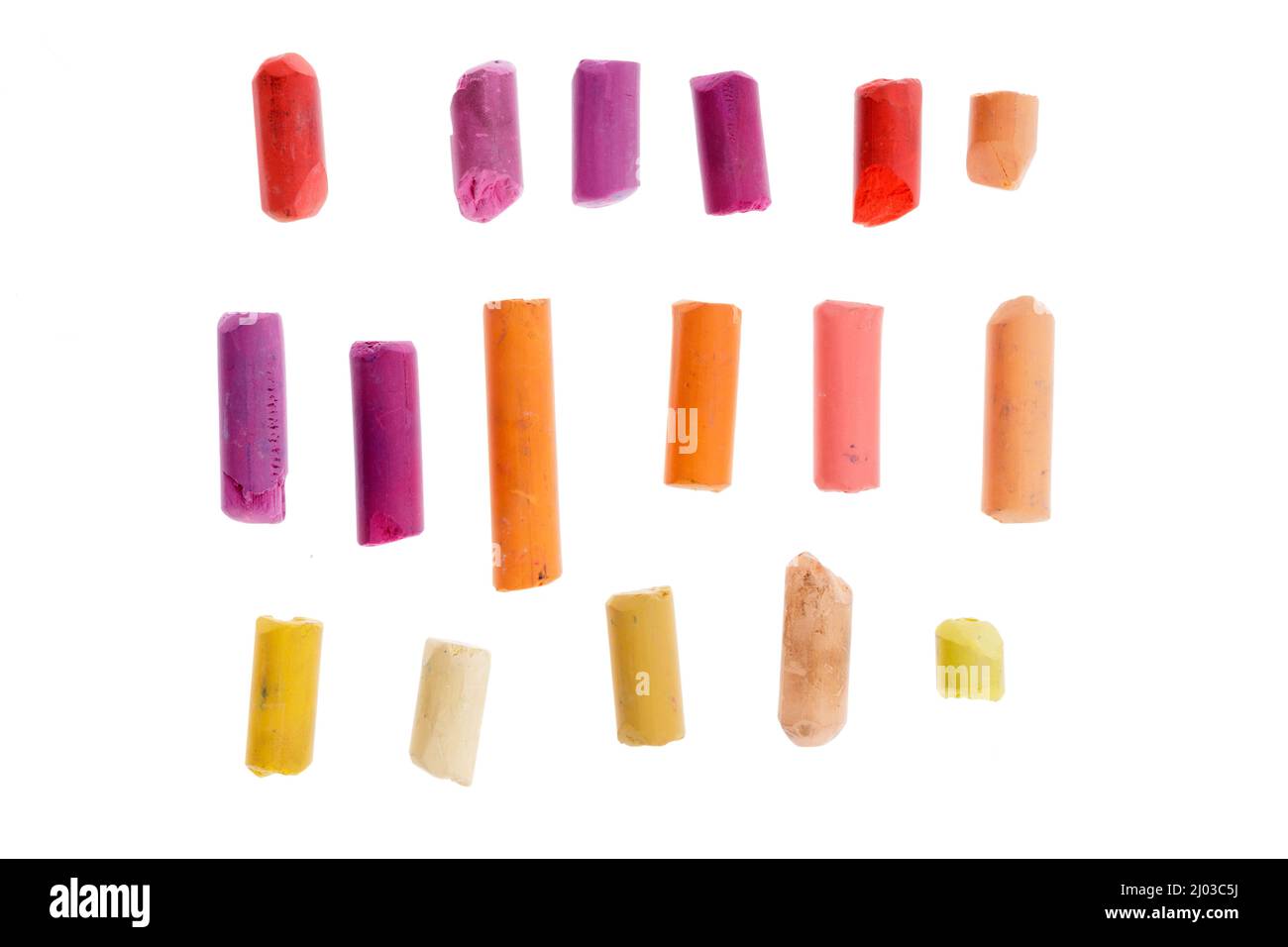 Set Of Crayons Contains Seven Rainbow Colors Vector Isolated