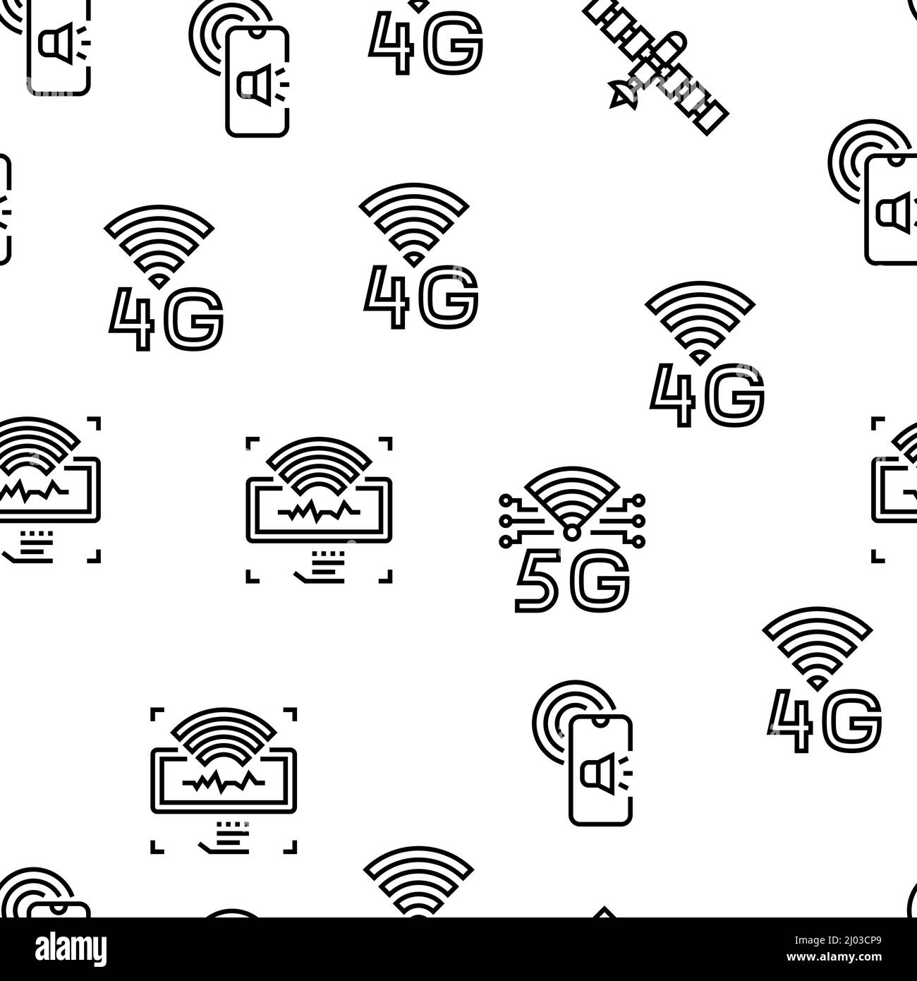 Telecommunication Technology Vector Seamless Pattern Stock Vector Image ...