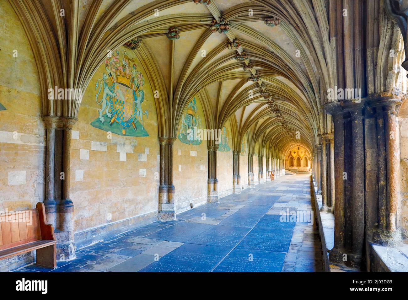 Cloisters at Norwich cathedral. Stock Photo
