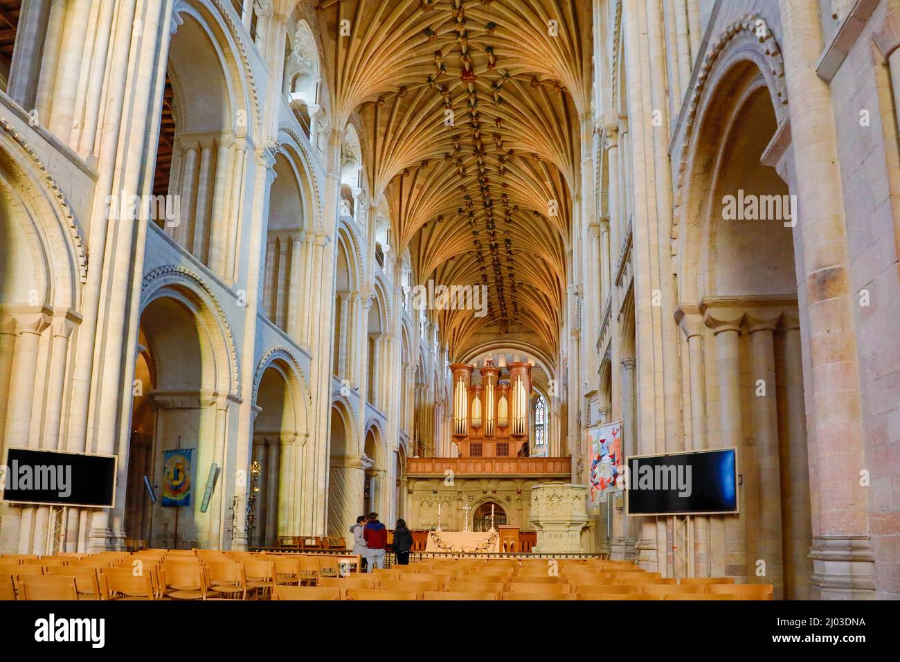 Inside Norwich cathedral. Stock Photo