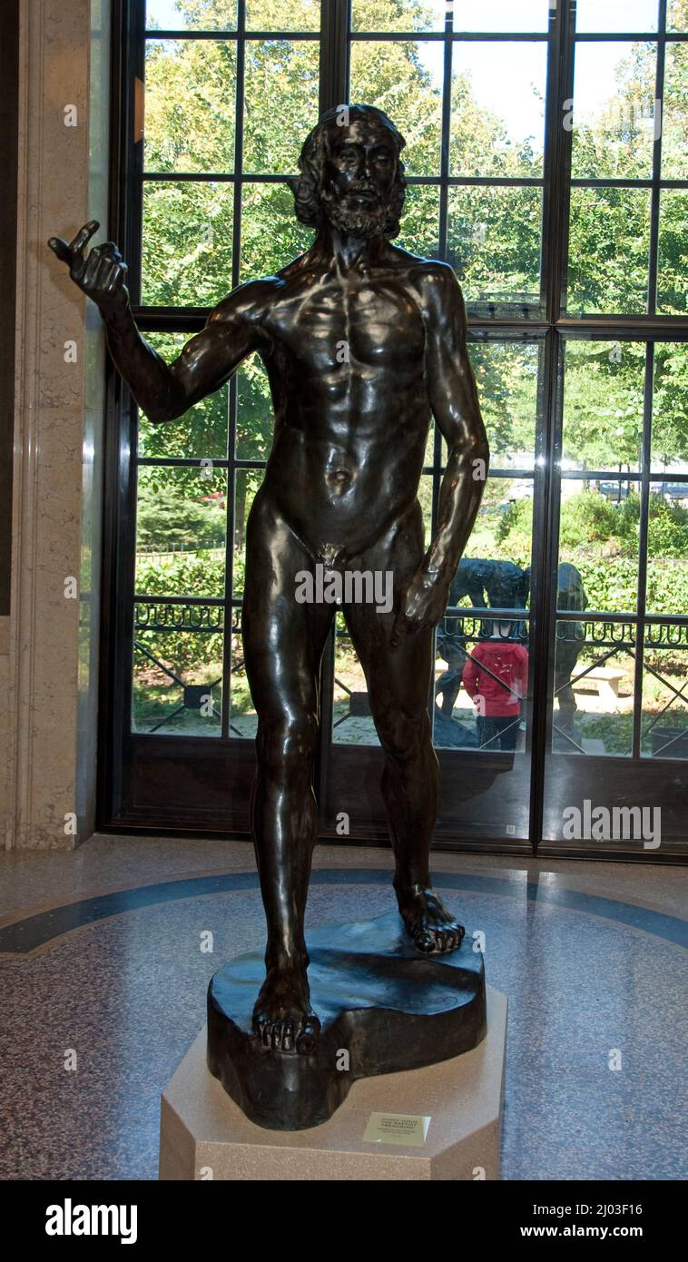 'St John the Baptist, Preaching'  by Rodin, Rodin Museum, Philadelphia, Pennsylvania, USA Stock Photo