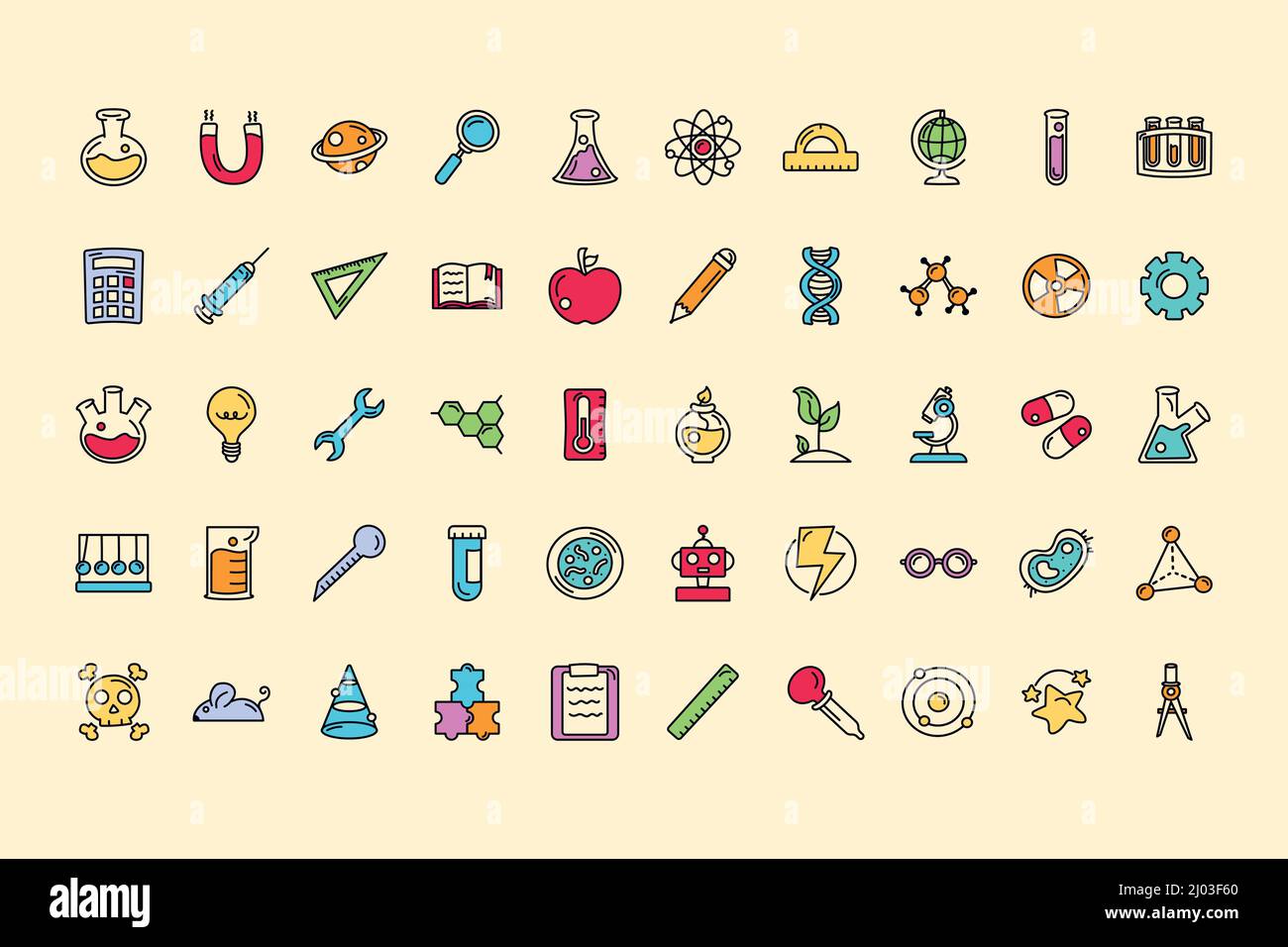 Fifteen science study set Stock Vector Images - Alamy