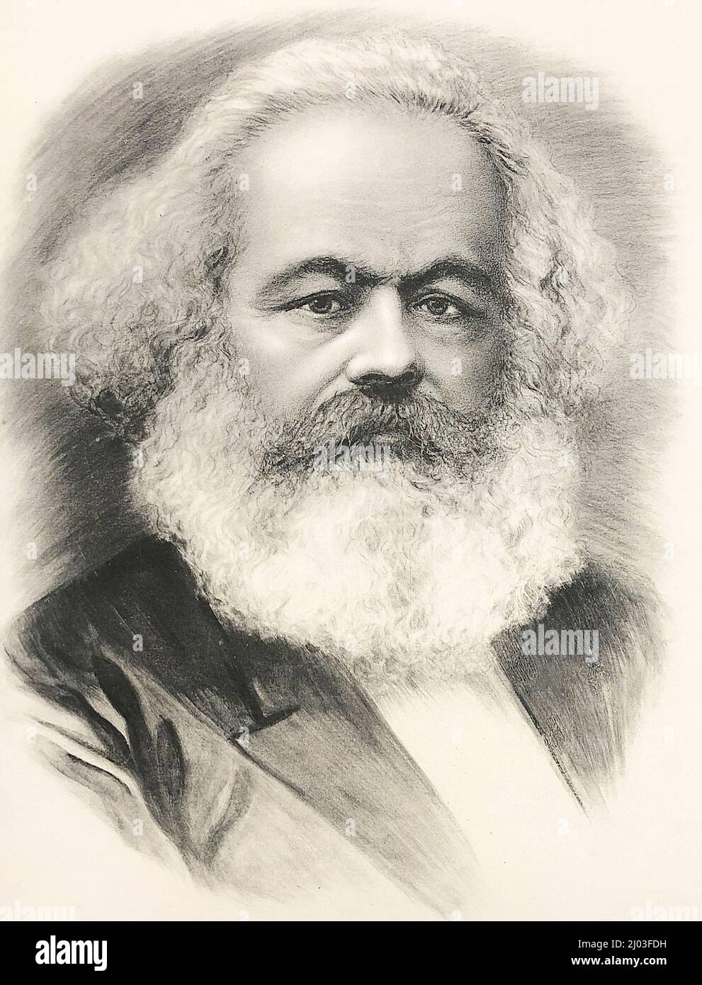 Portrait of Karl Marx. Stock Photo