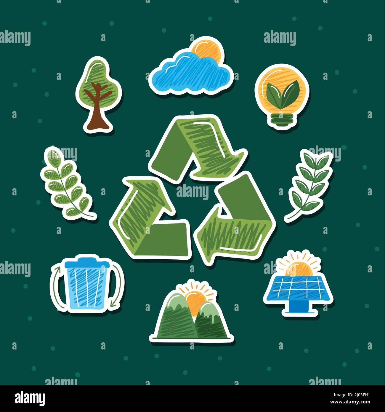 recycle arrows and set icons Stock Vector Image & Art - Alamy