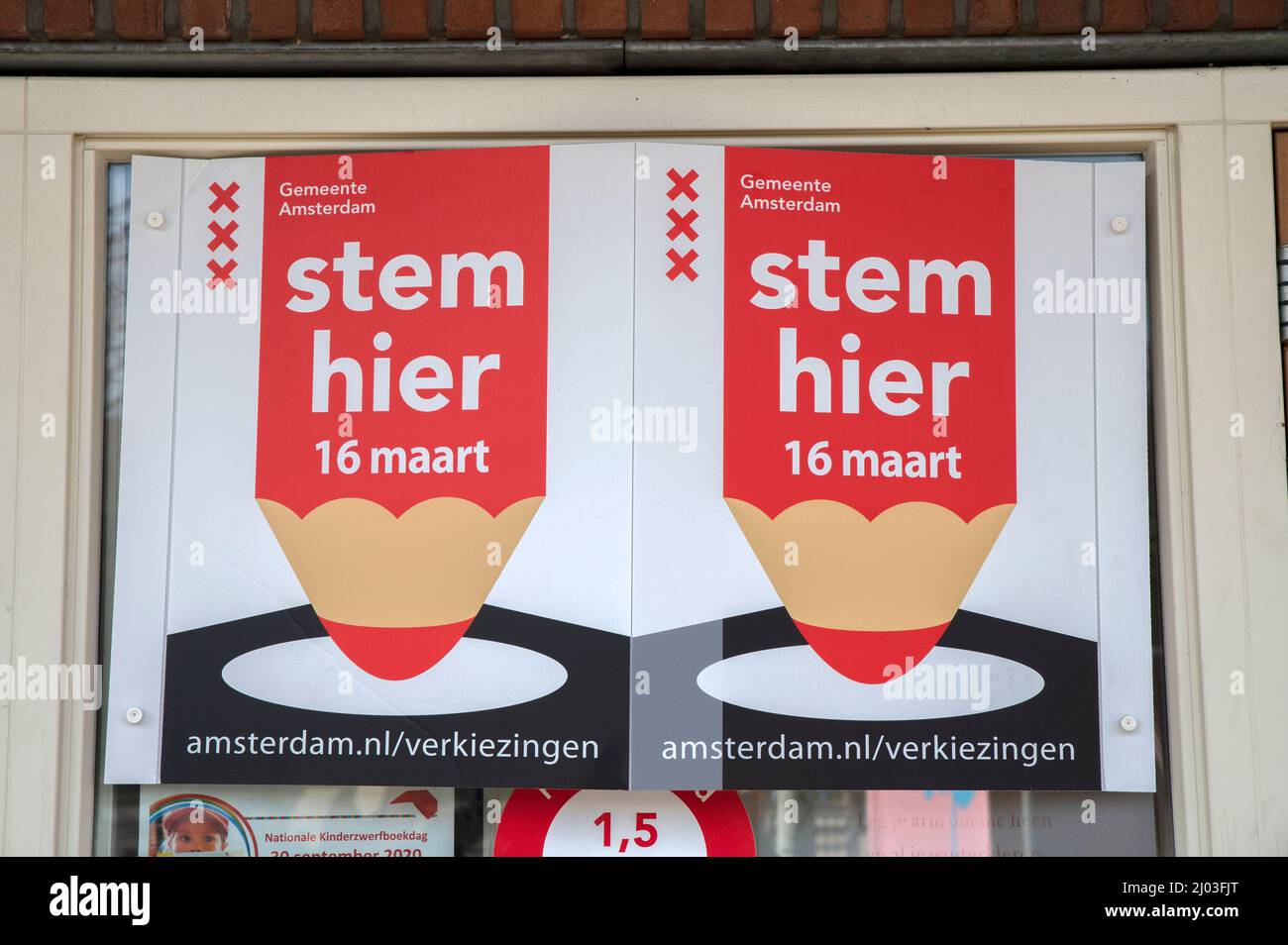 Two Billboards You Can Vote Here At Amsterdam The Netherlands 13-3-2022 Stock Photo