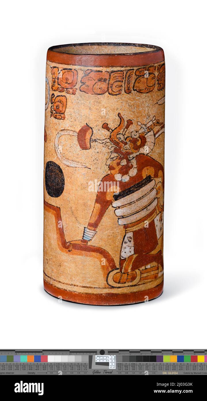 Cylinder Vessel with Ballgame Scene. Guatemala or Mexico, Maya, 600900